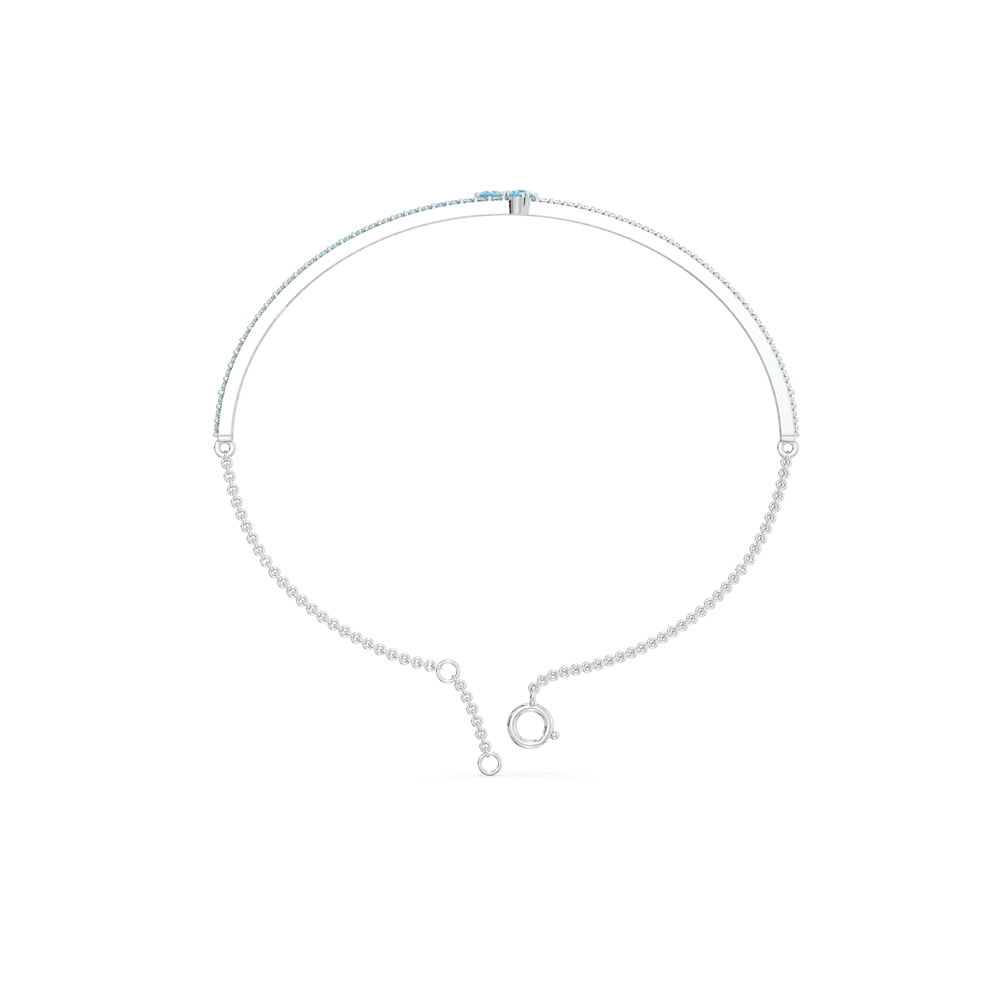 Blue Tide - Aquamarine Lab Diamond Bangle