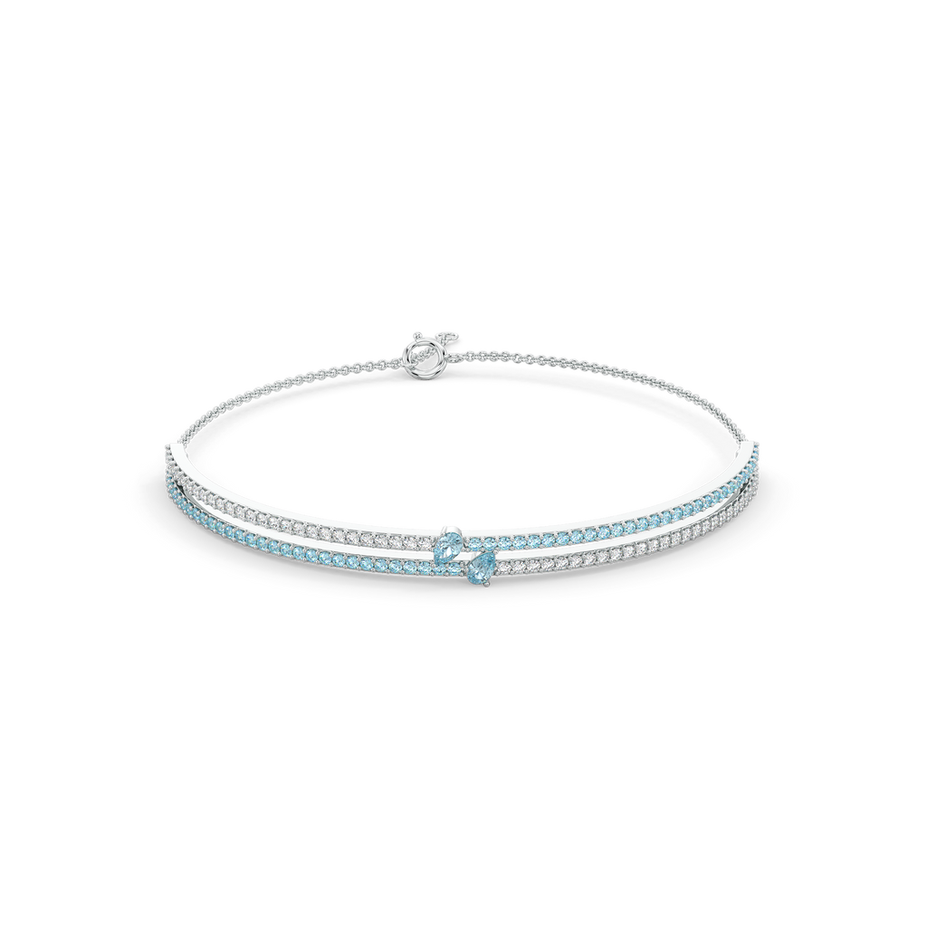 Blue Tide - Aquamarine Lab Diamond Bangle