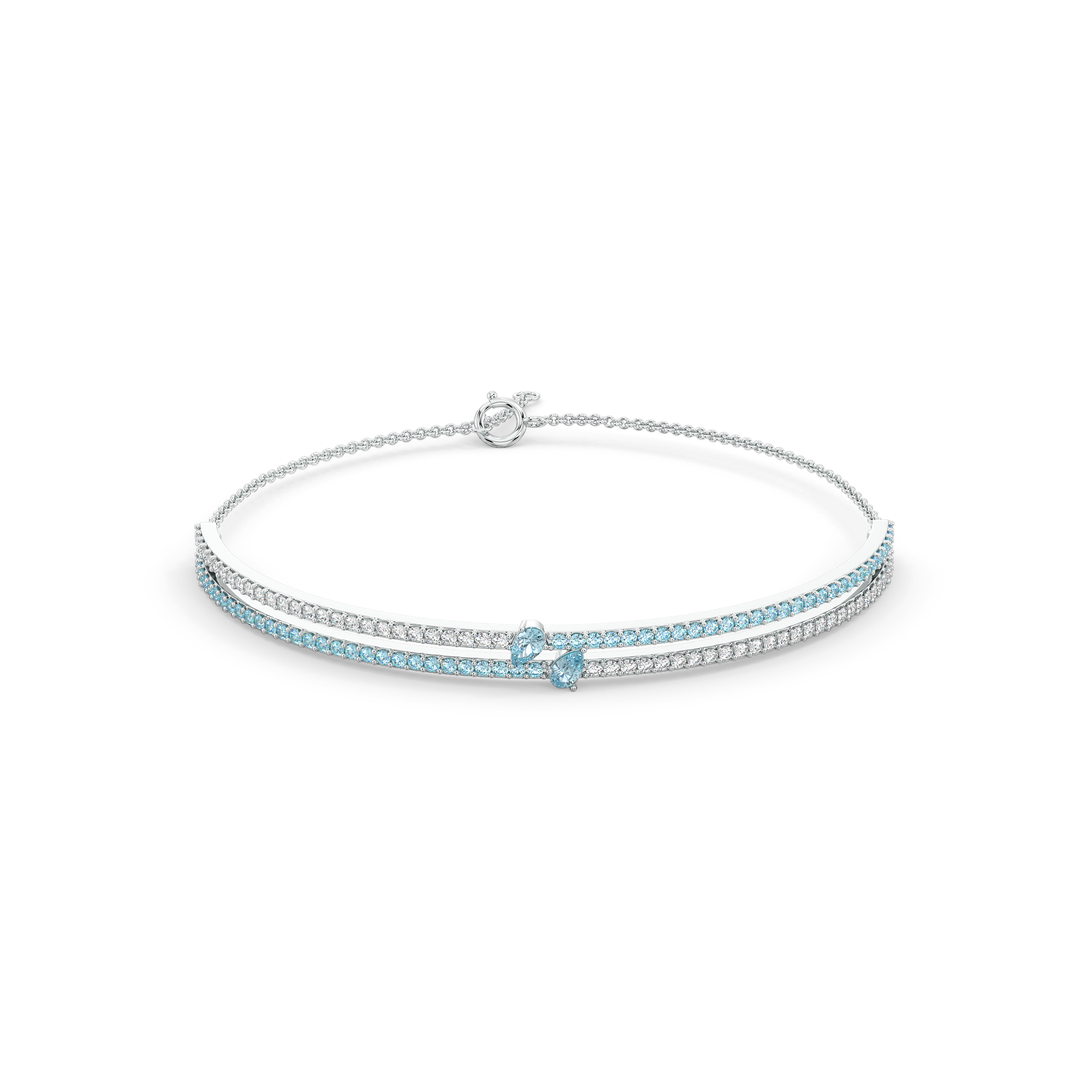 Blue Tide - Aquamarine Lab Diamond Bangle
