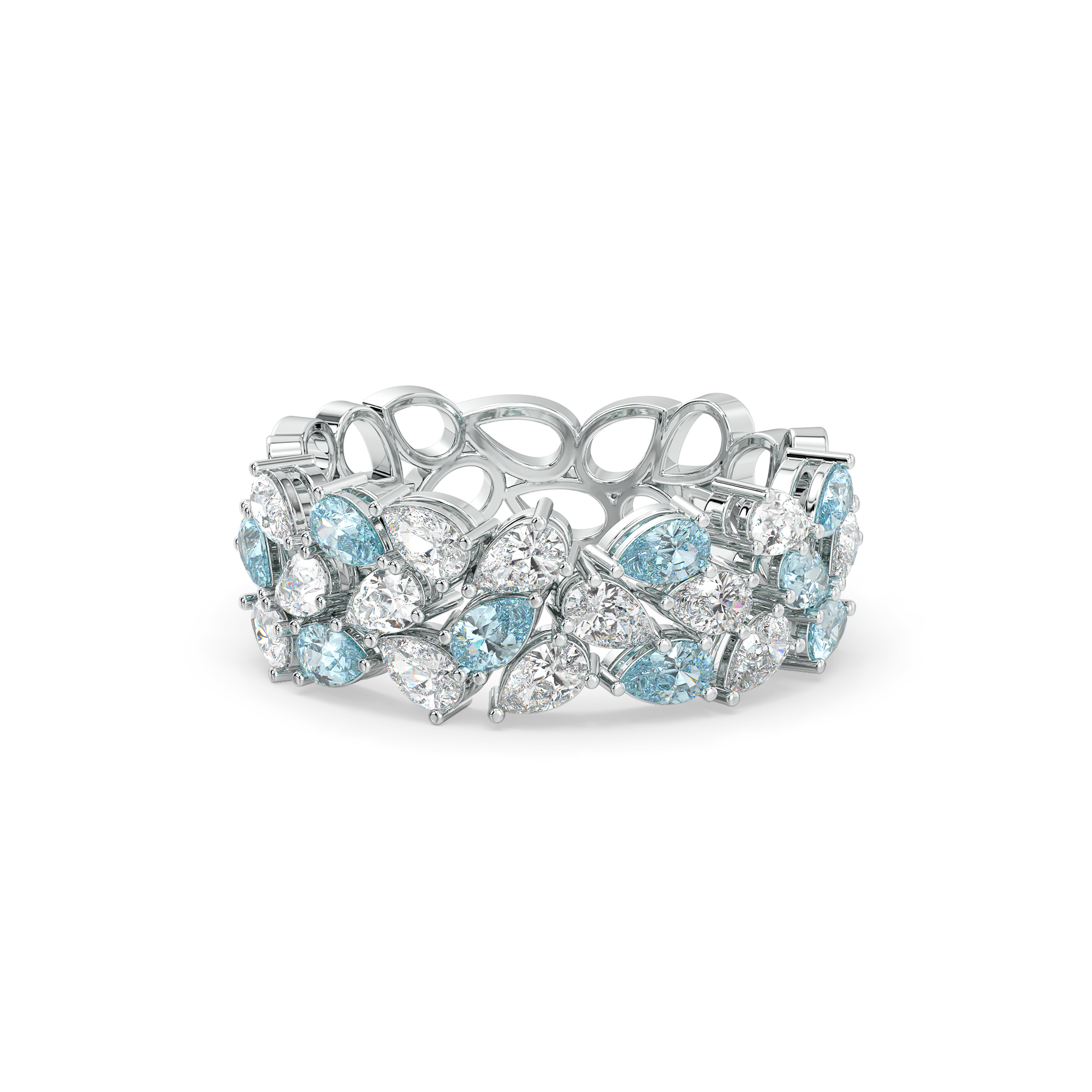 Blue Tide - Aquamarine Lab Diamond Eternity Ring Secondary image