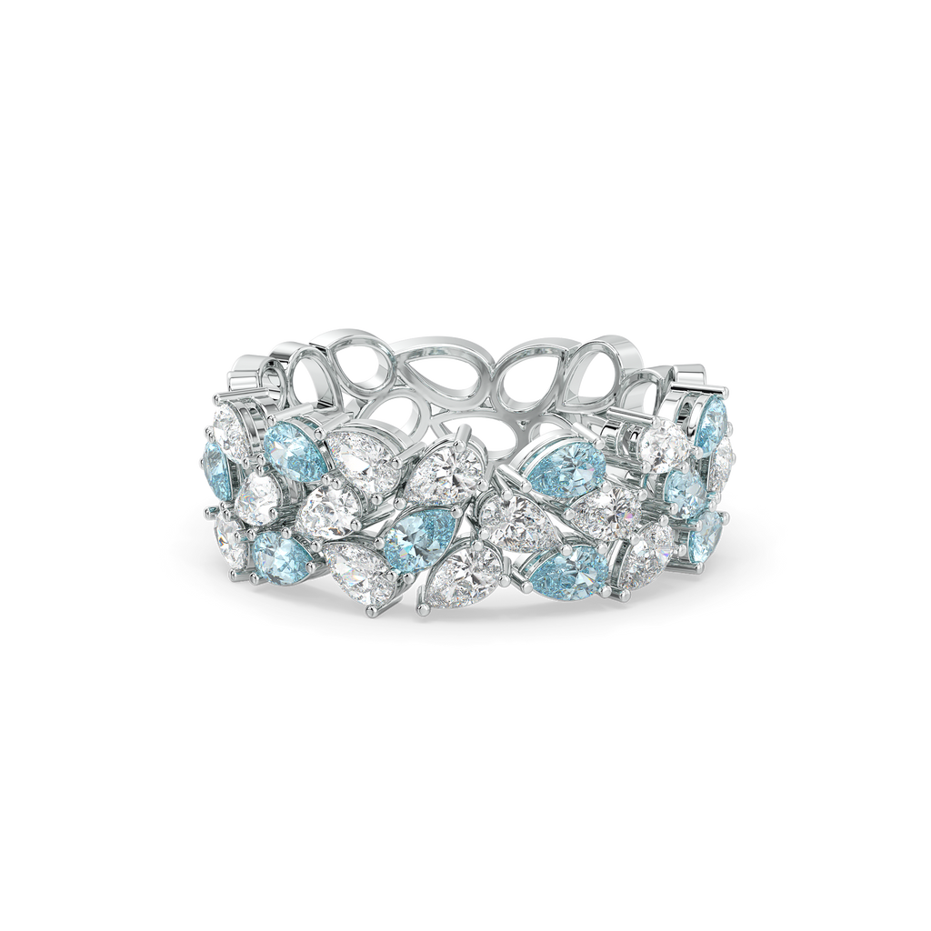 Blue Tide - Aquamarine Lab Diamond Eternity Ring