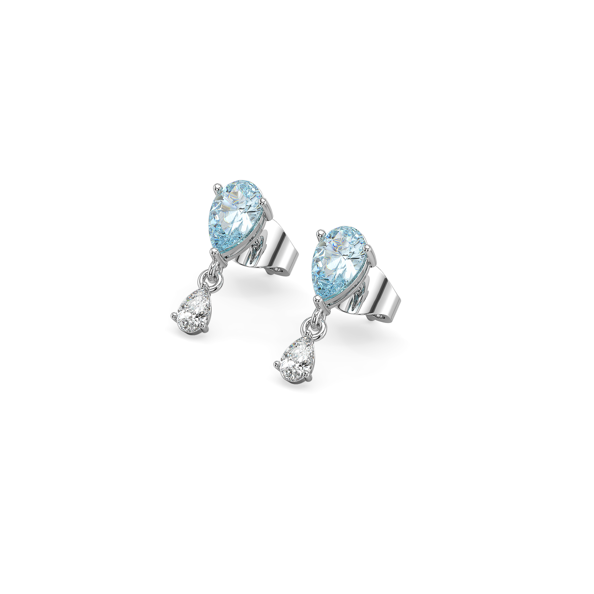 Blue Tide - Aquamarine Lab Diamond Drop Earrings Main image