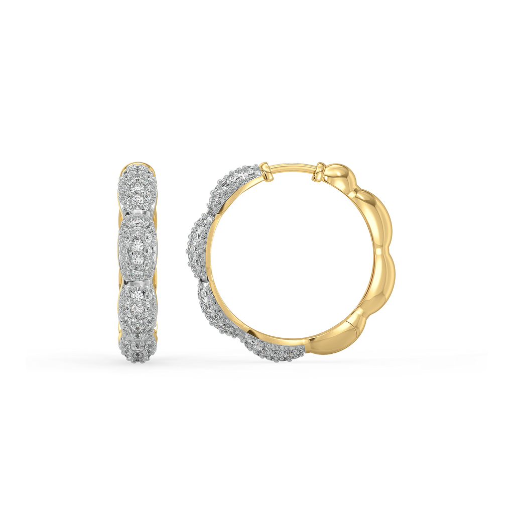 Flora Arc Huggies - Lab Diamond Earrings