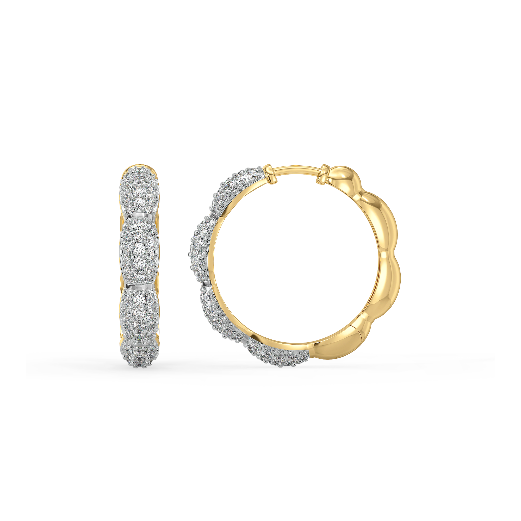 Flora Arc Huggies - Lab Diamond Earrings