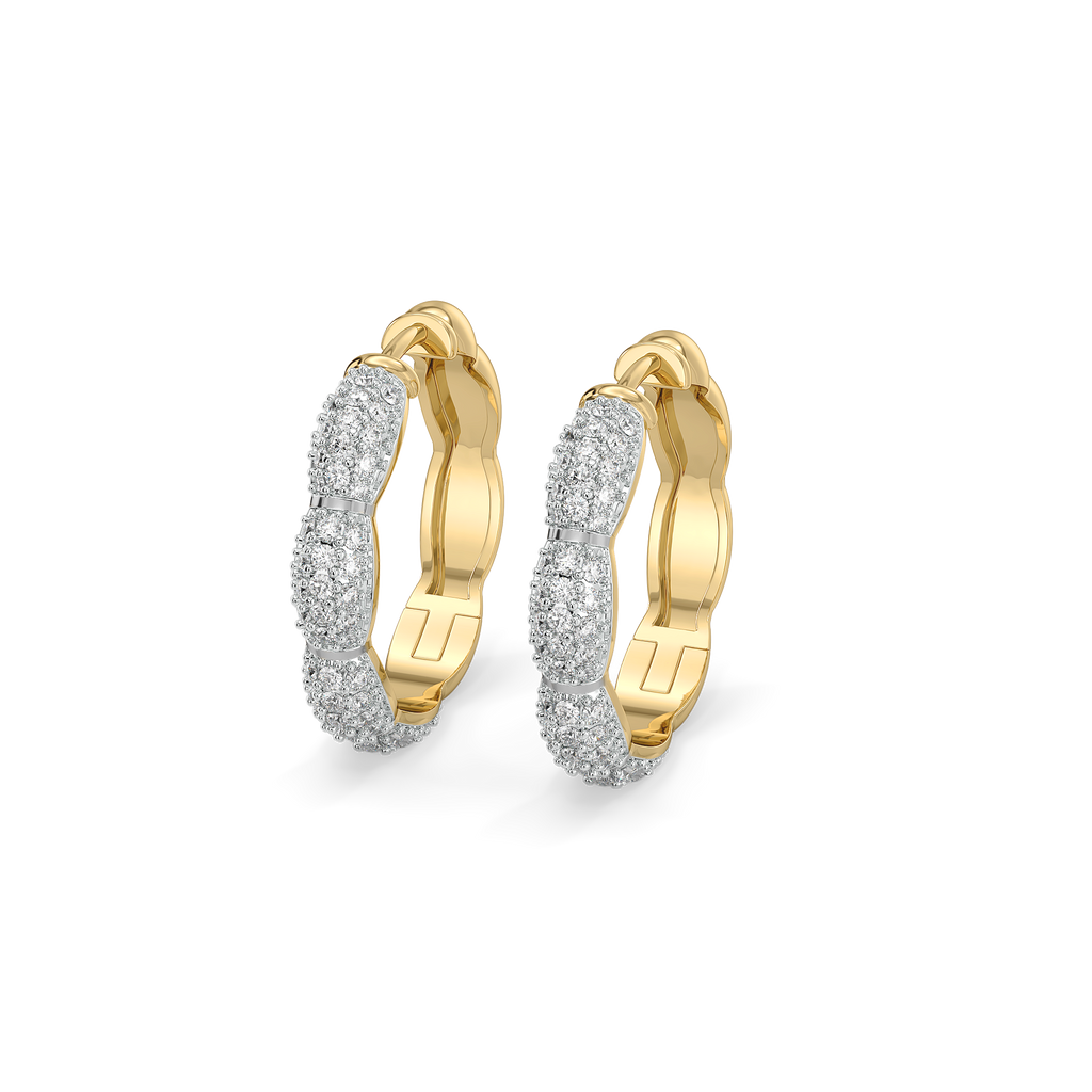 Flora Arc Huggies - Lab Diamond Earrings