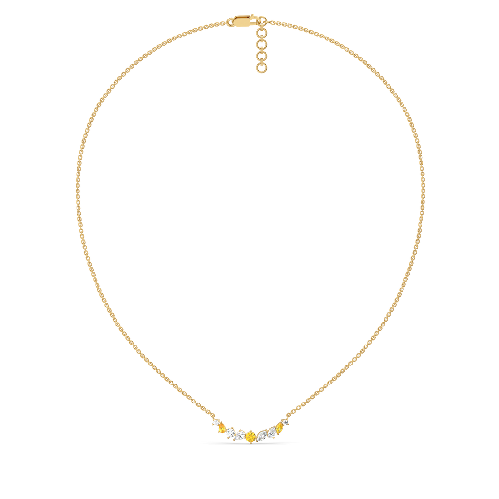 Honeyline - Lab Diamond and Citrine Necklace
