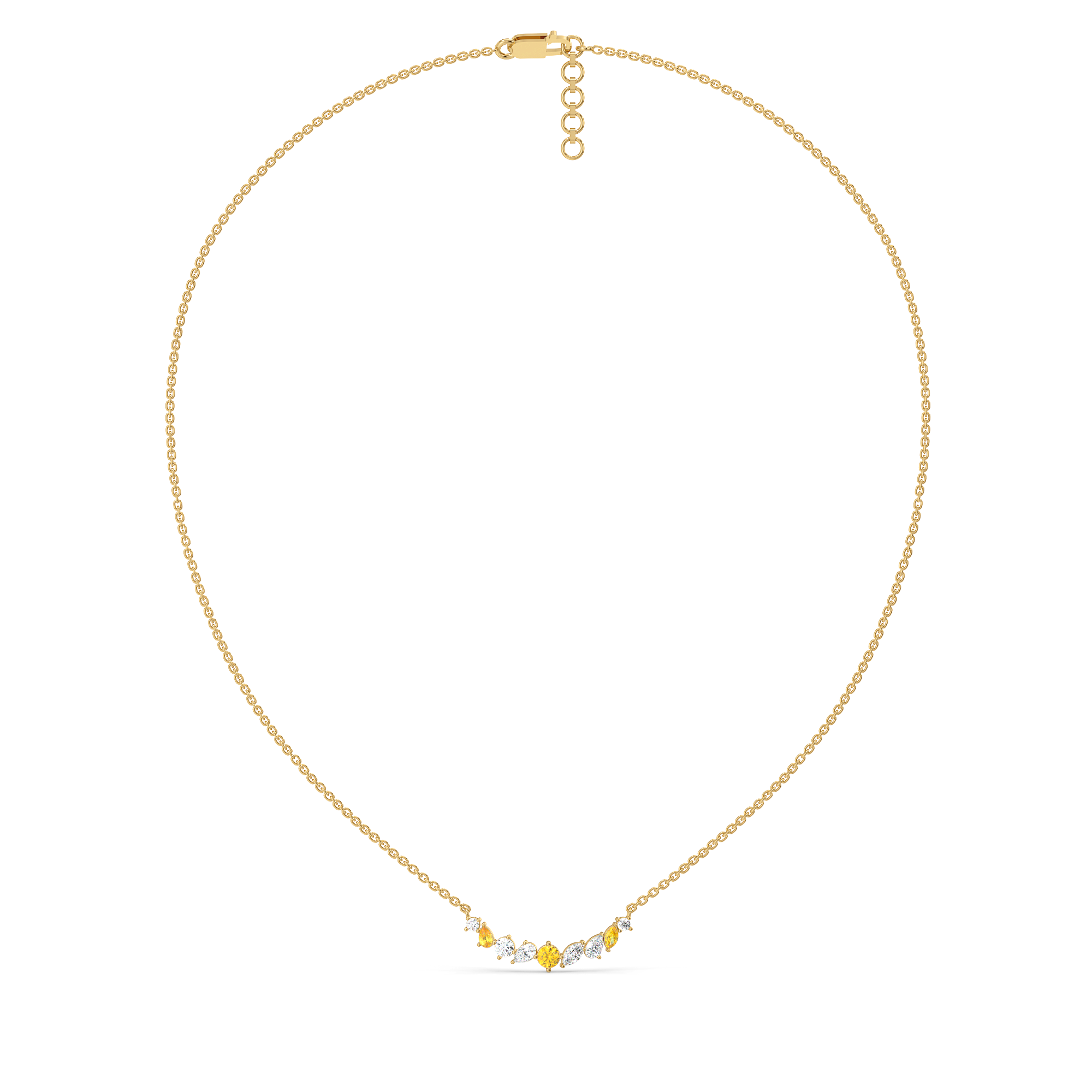 Honeyline - Lab Diamond and Citrine Necklace