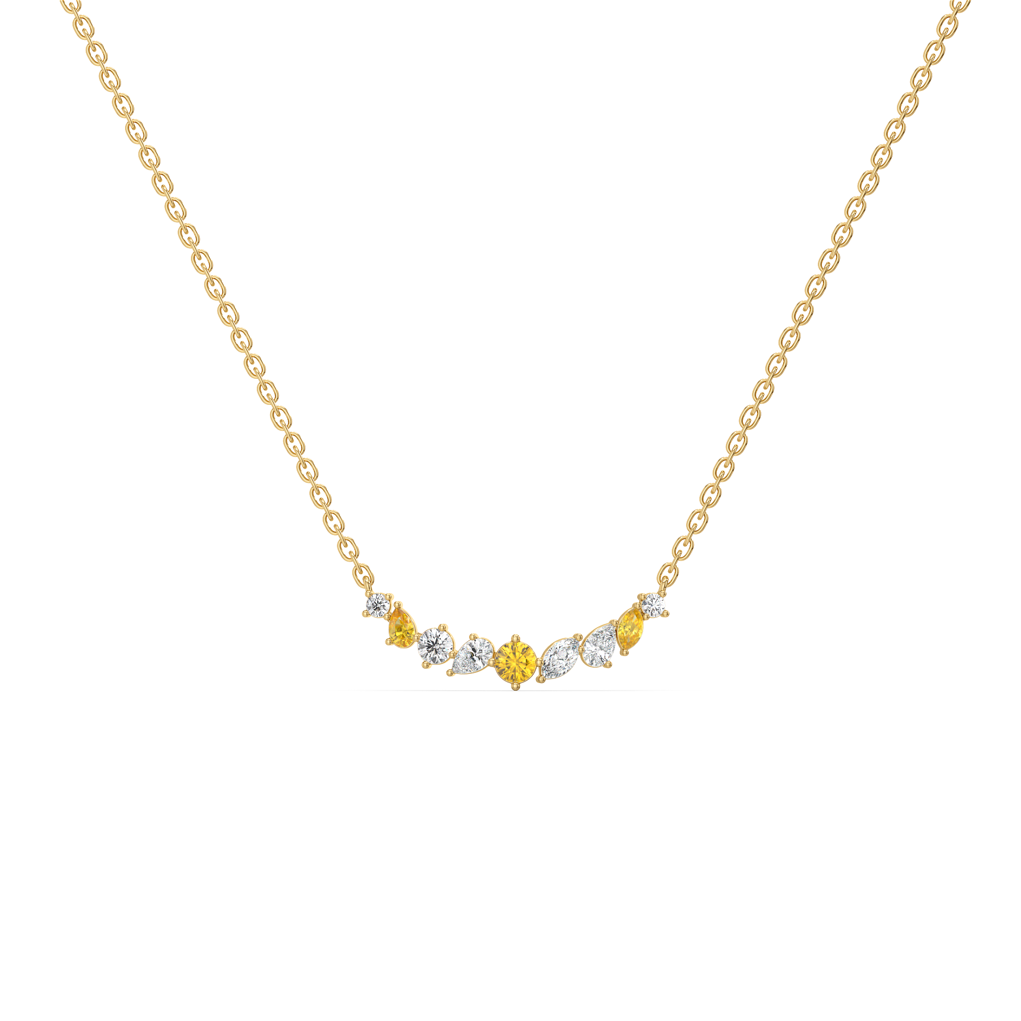 Honeyline - Lab Diamond and Citrine Necklace Main image