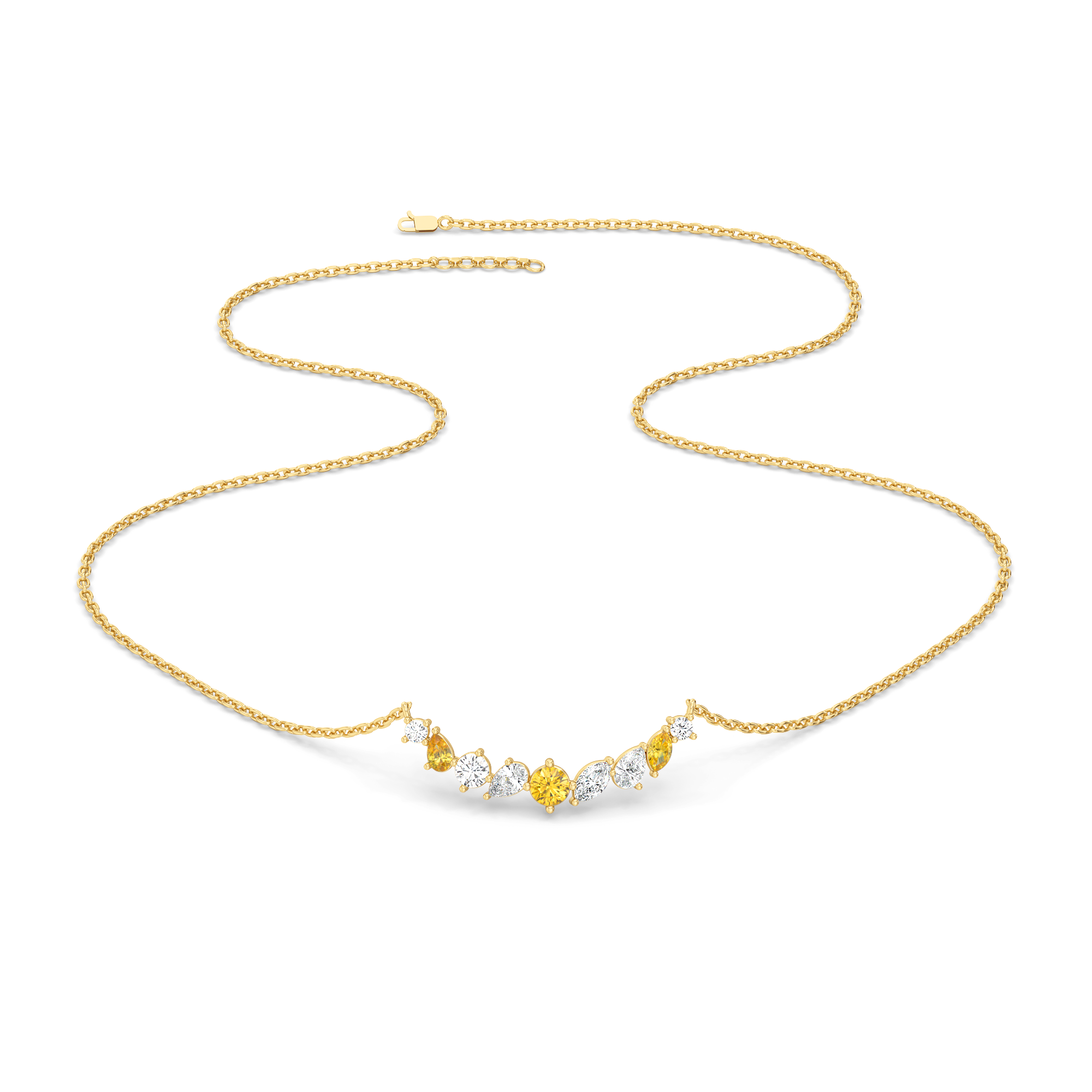 Honeyline - Lab Diamond and Citrine Necklace Secondary image