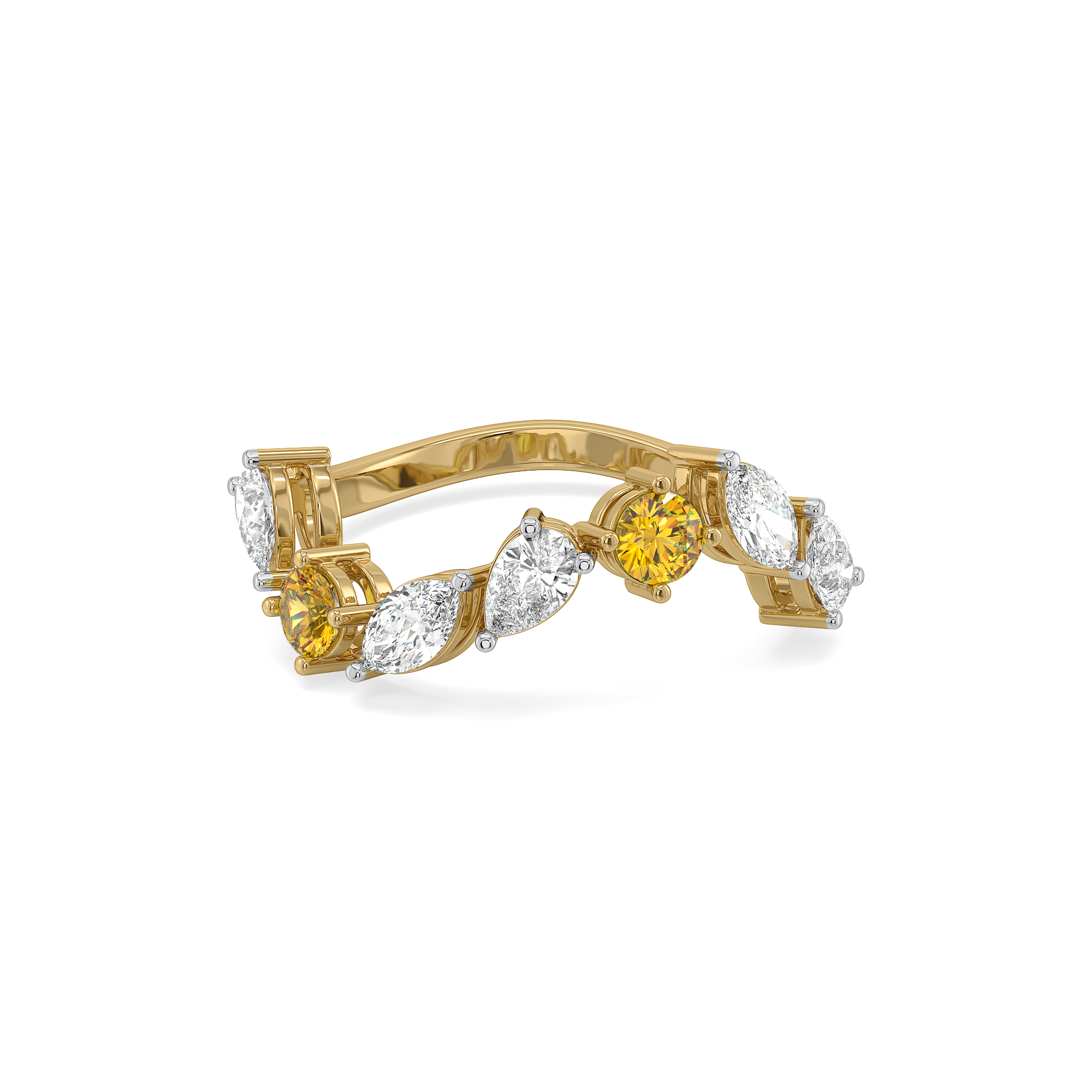 Honeyline - Lab Diamond and Citrine Eternity Ring Secondary image