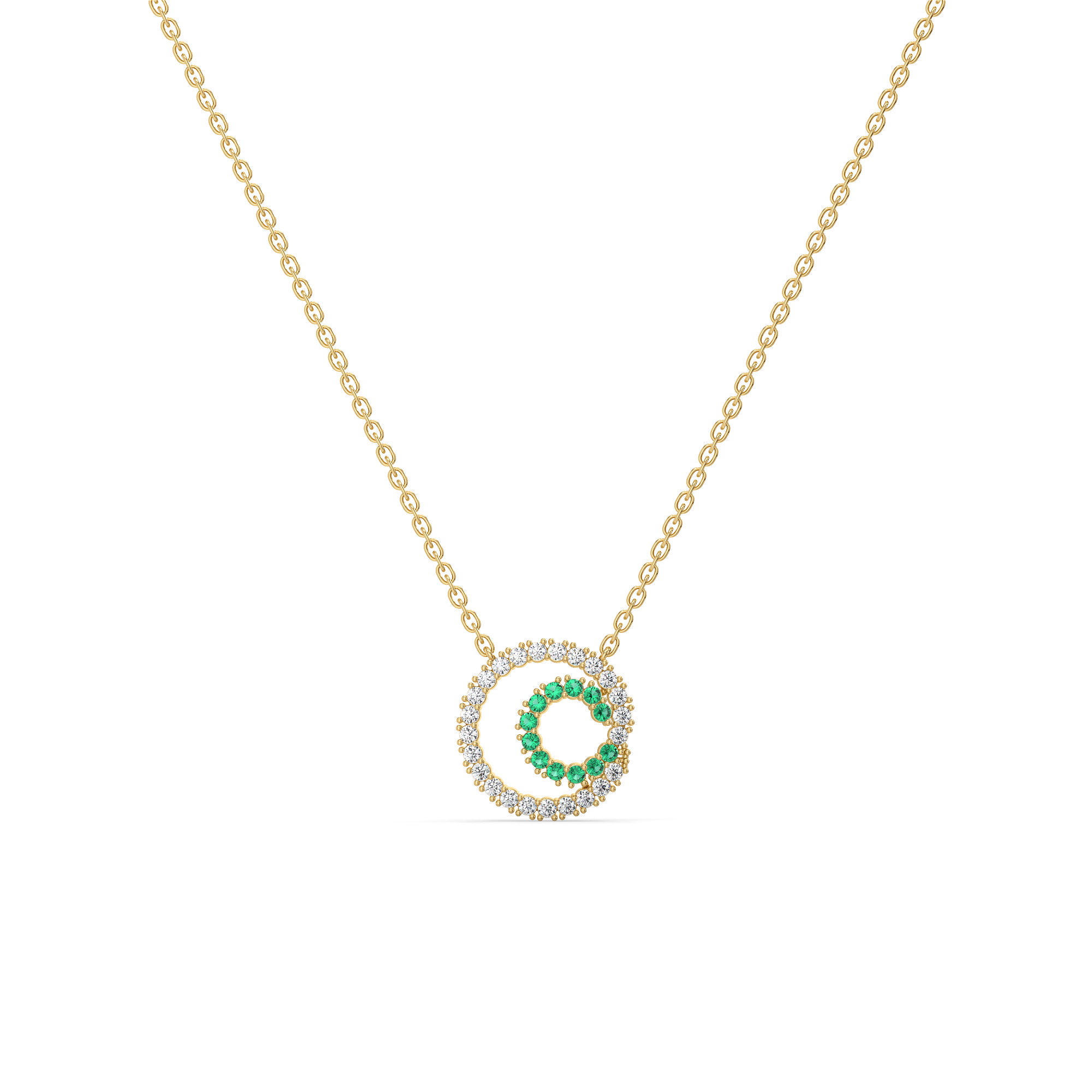 Green Glow - Lab Diamond and Emerald Necklace Main image