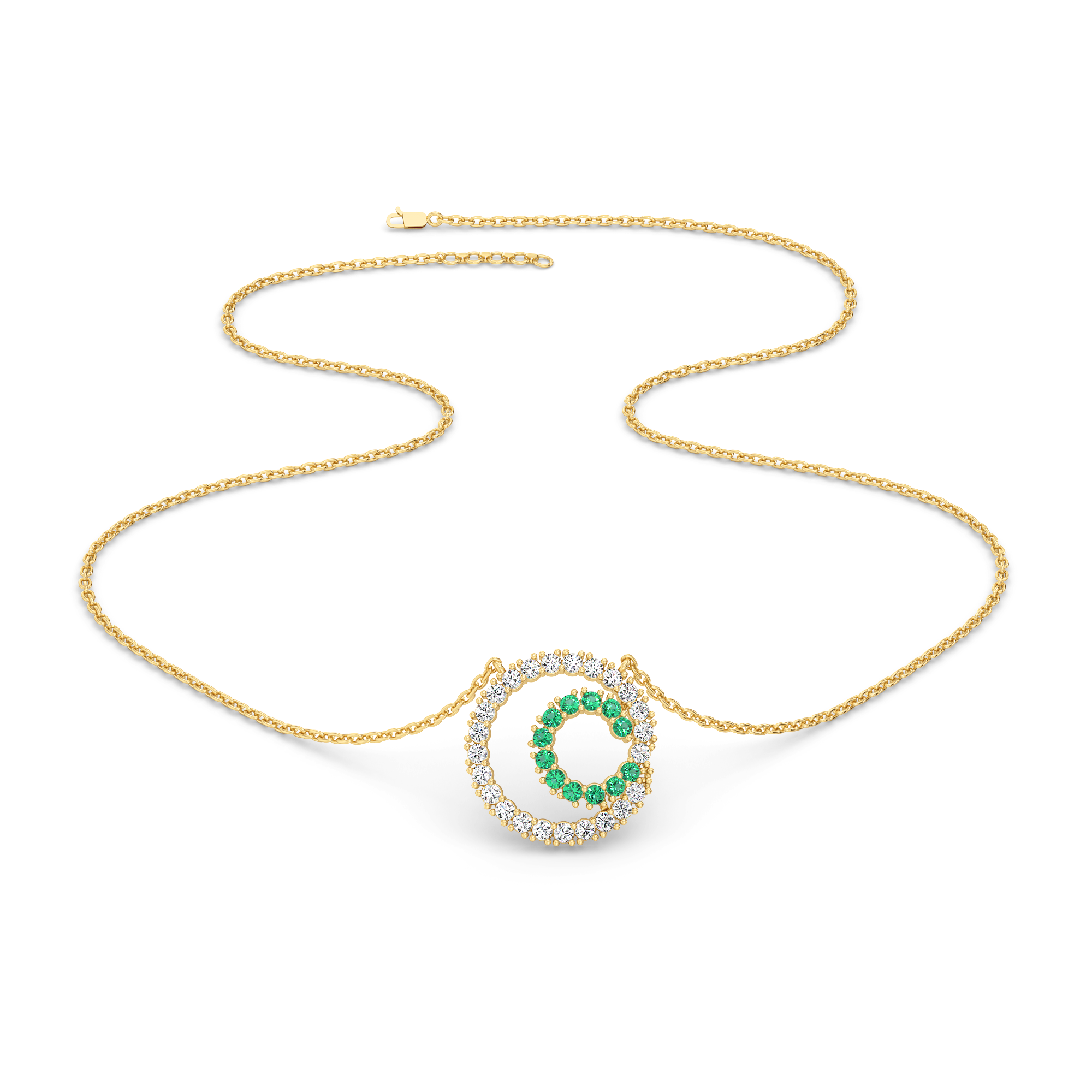 Green Glow - Lab Diamond and Emerald Necklace Secondary image