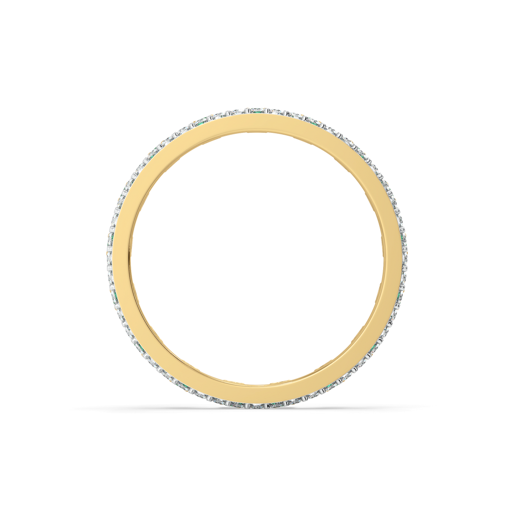Green Glow - Lab Diamond and Emerald Eternity Ring
