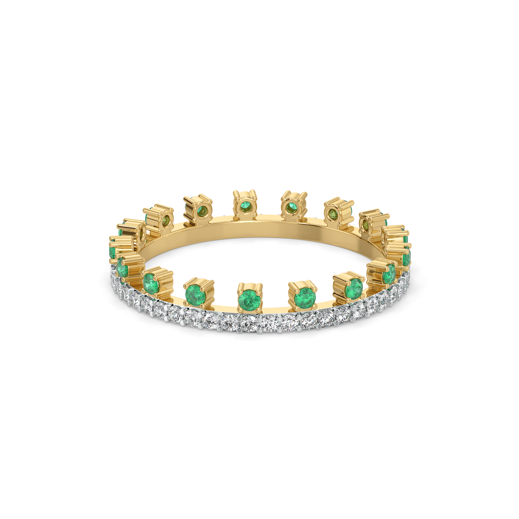 Green Glow - Lab Diamond and Emerald Eternity Ring Secondary image