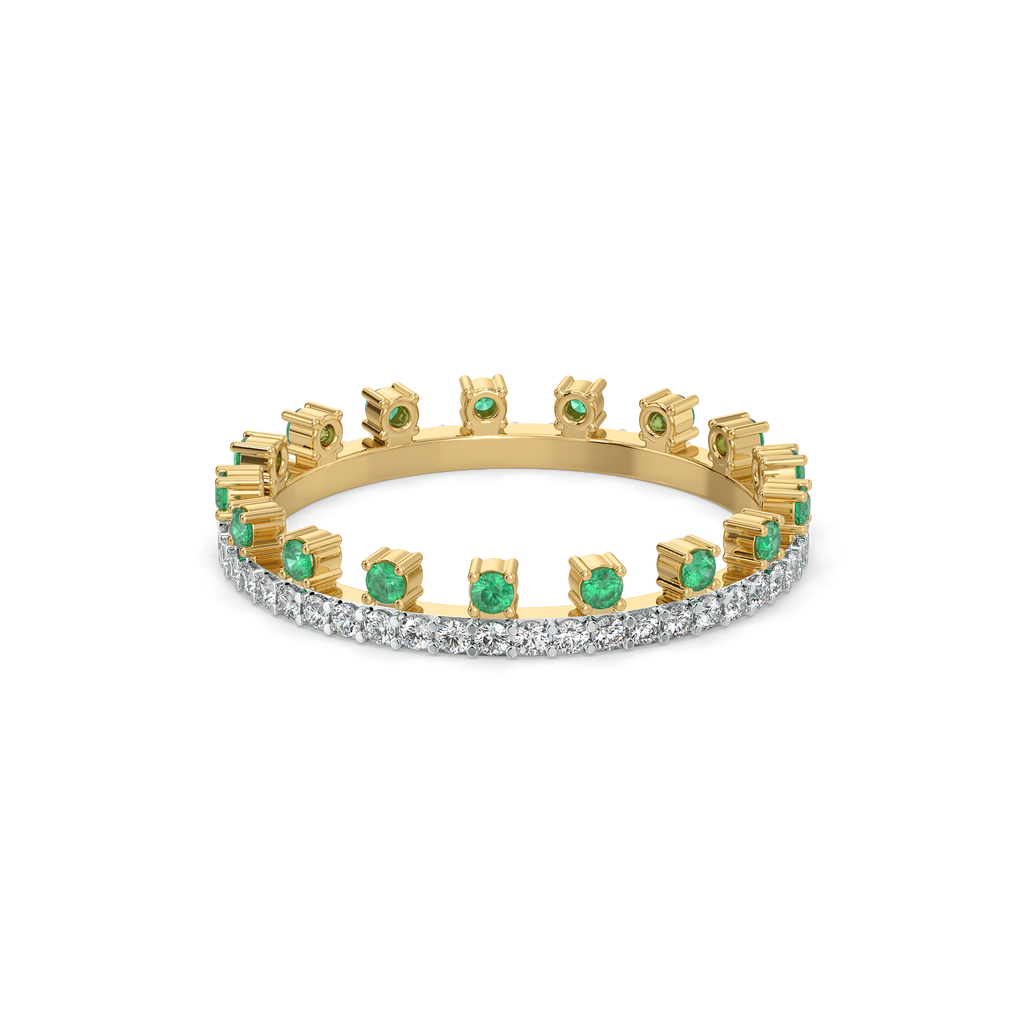 Green Glow - Lab Diamond and Emerald Eternity Ring