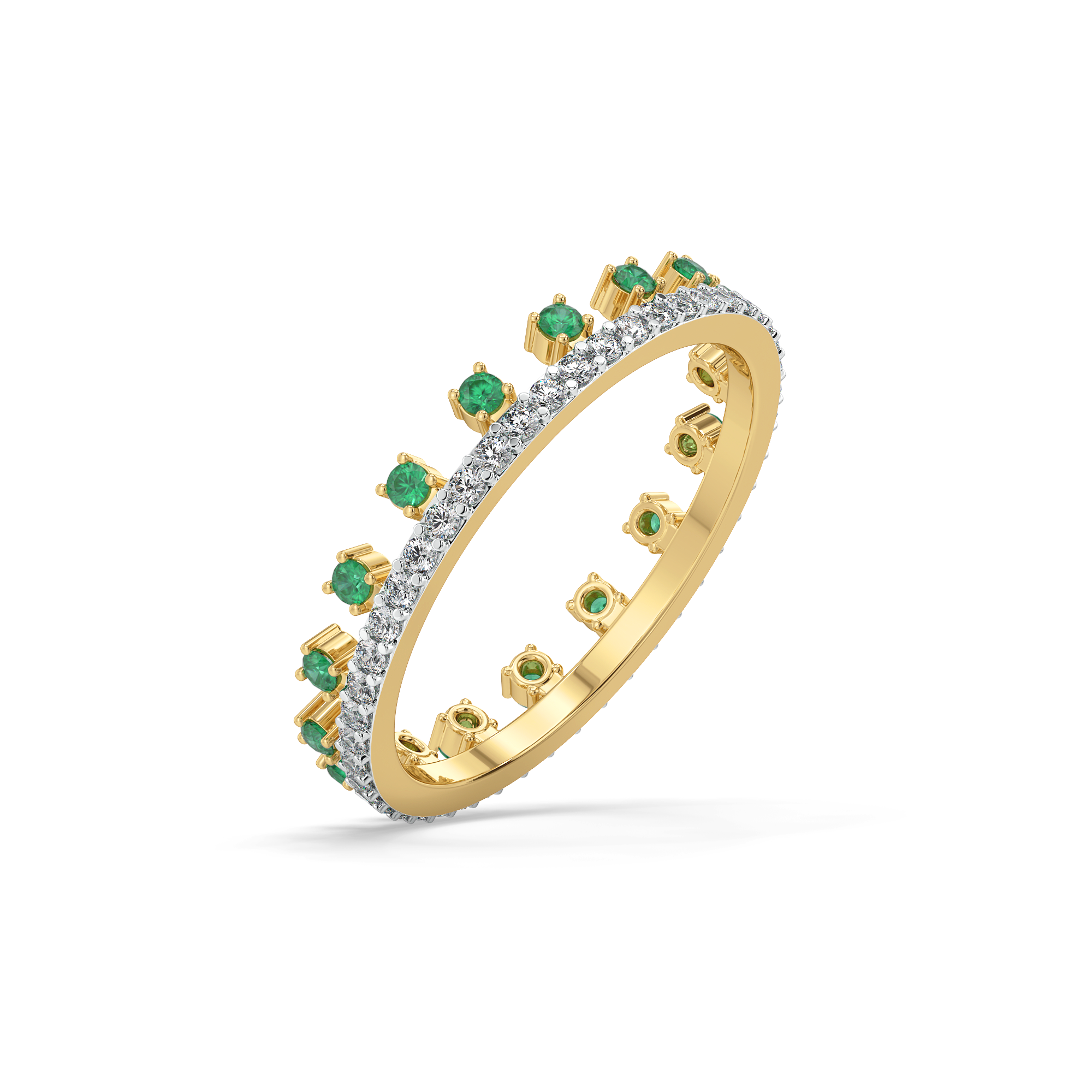 Green Glow - Lab Diamond and Emerald Eternity Ring Main image