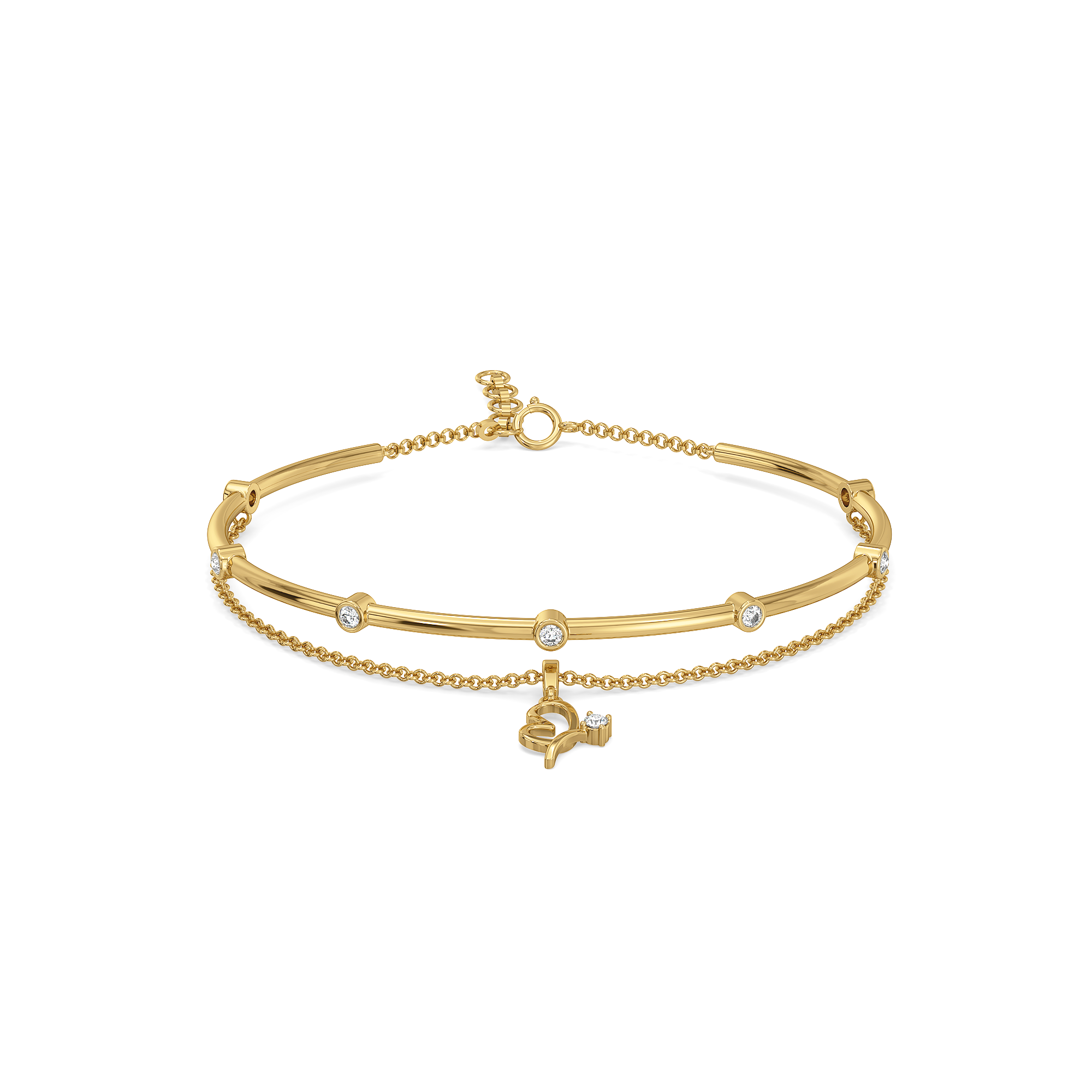 Chic like Rachel - Lab Diamond Layered Bangle Secondary image