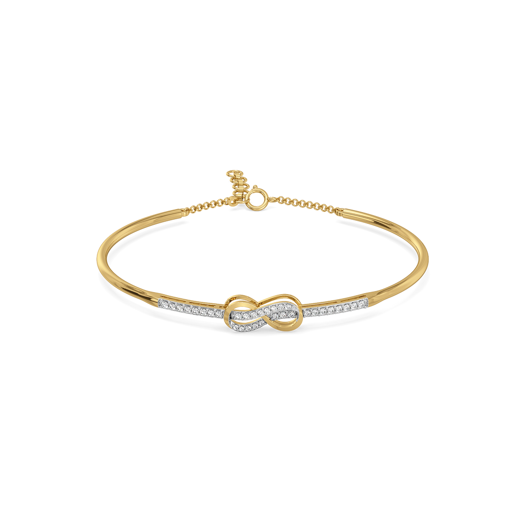 Tied in Gold – Lab Diamond Bangle