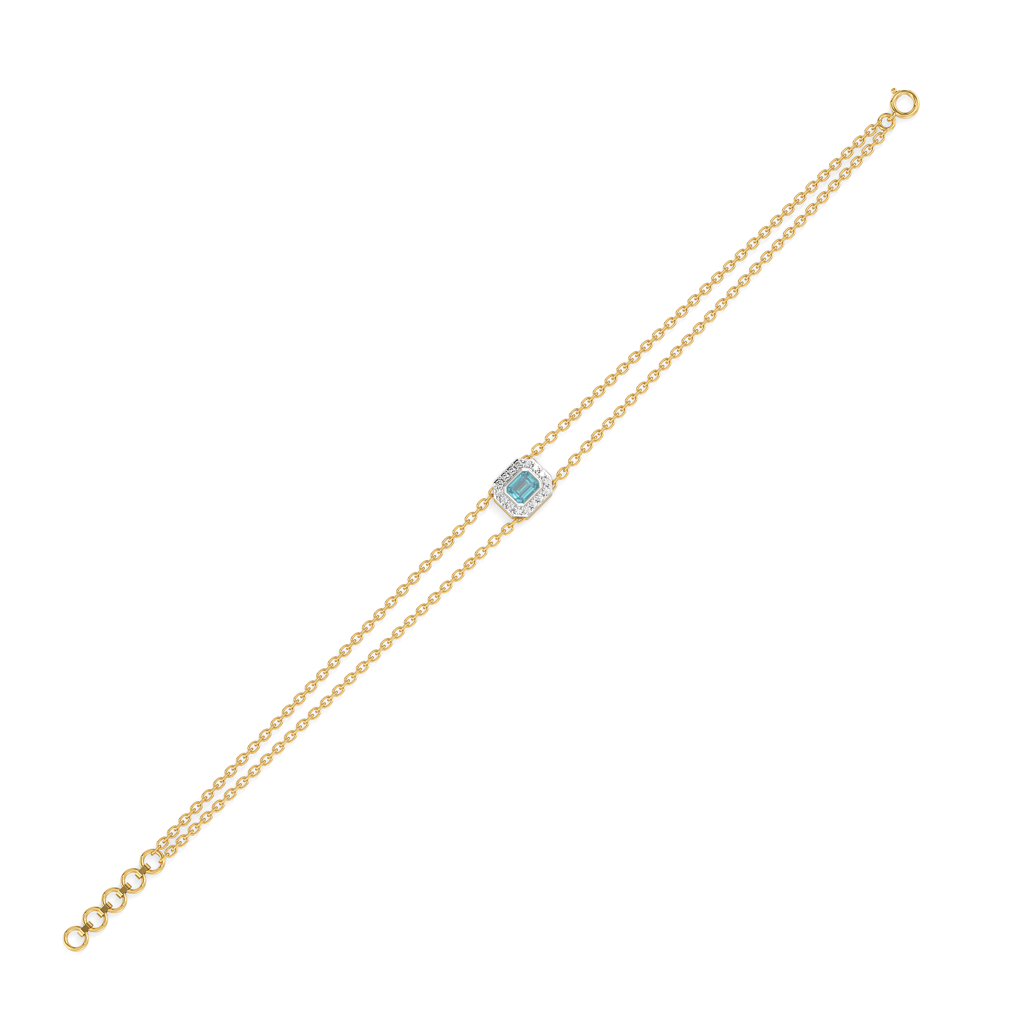 Coastal Calm - Lab Diamond Aquamarine Bracelet