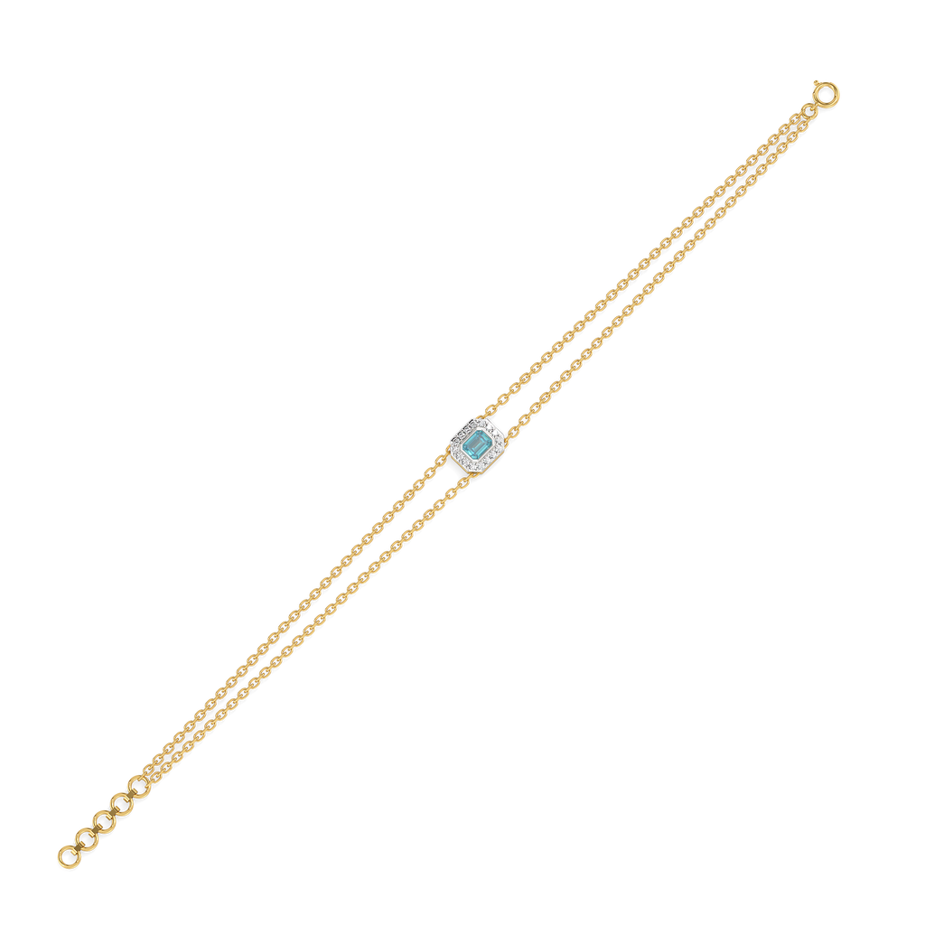 Coastal Calm - Lab Diamond Aquamarine Bracelet