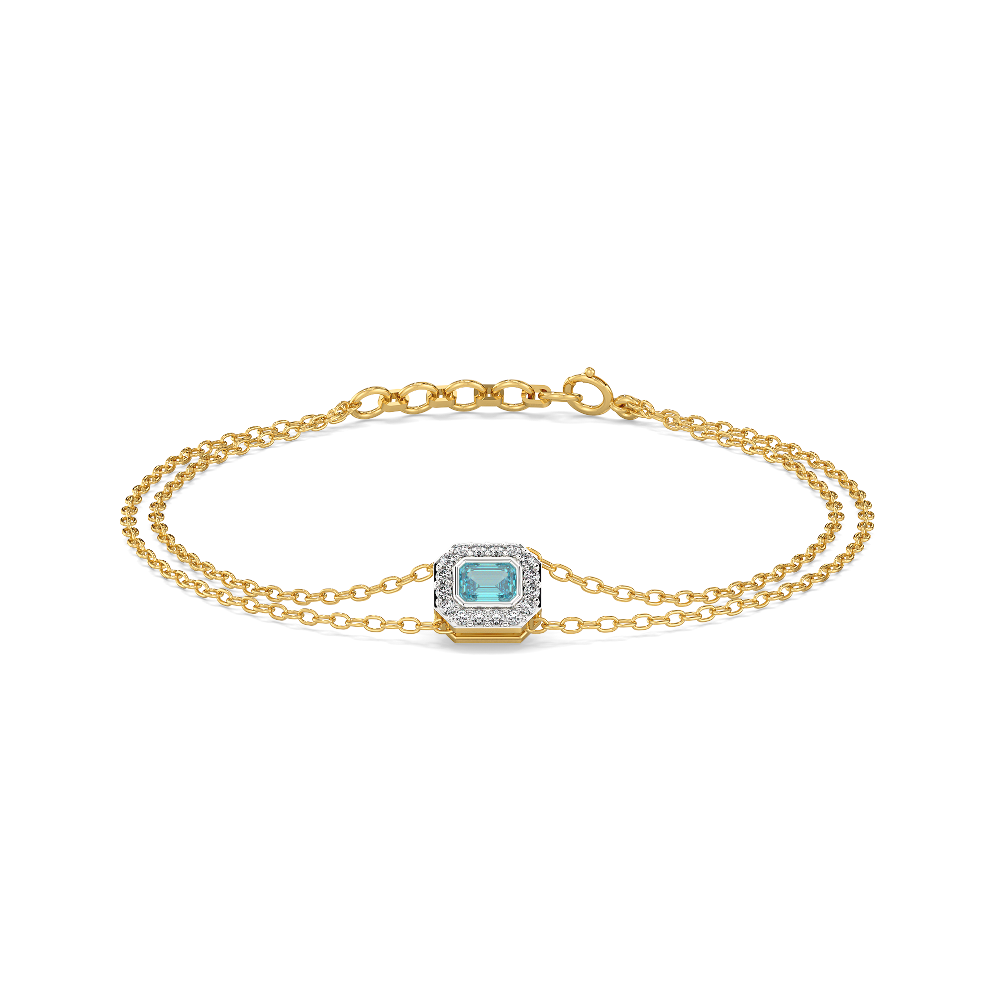 Coastal Calm - Lab Diamond Aquamarine Bracelet