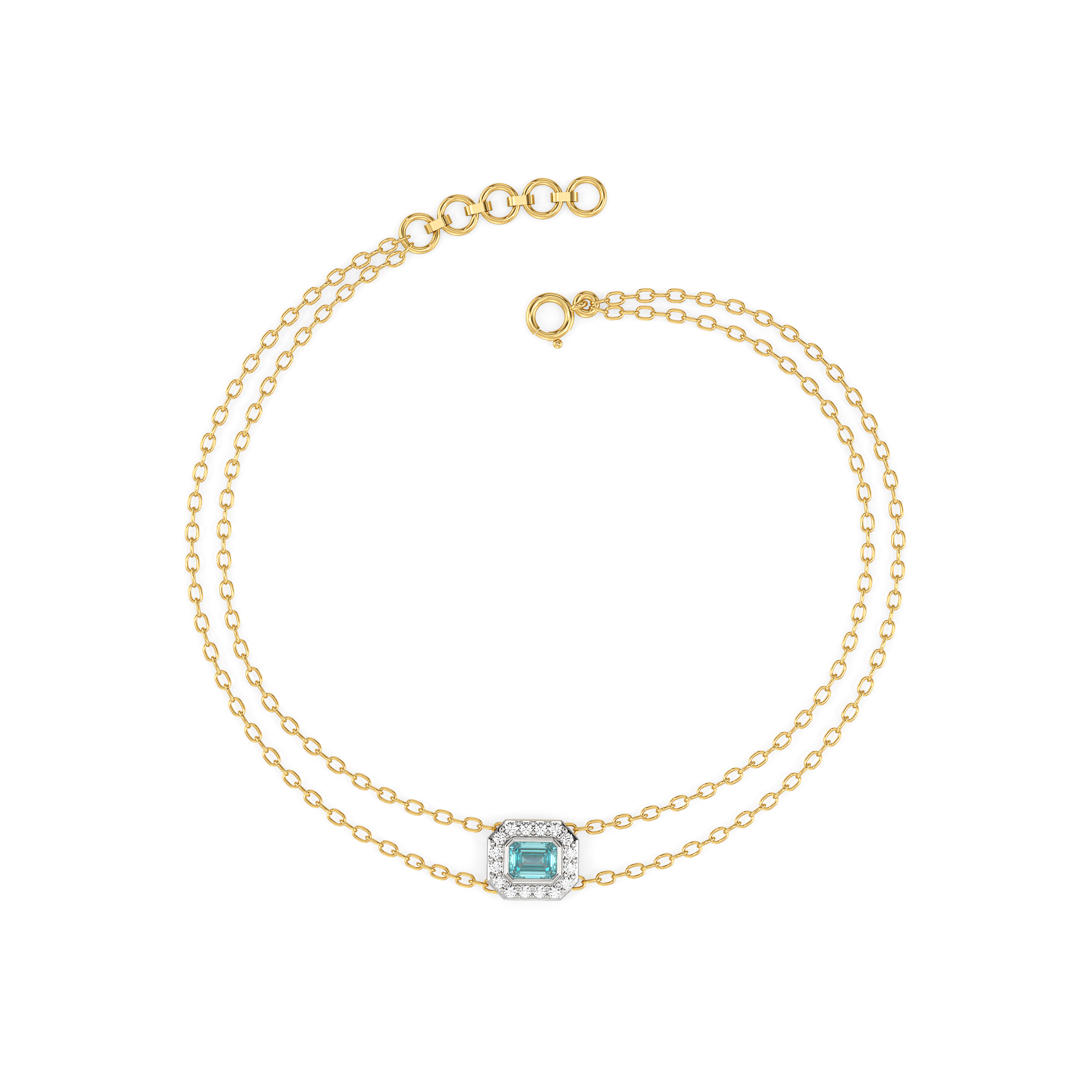 Coastal Calm - Lab Diamond Aquamarine Bracelet