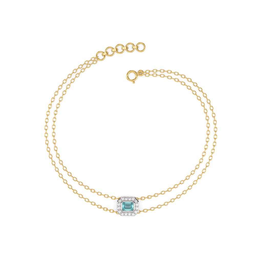Coastal Calm - Lab Diamond Aquamarine Bracelet