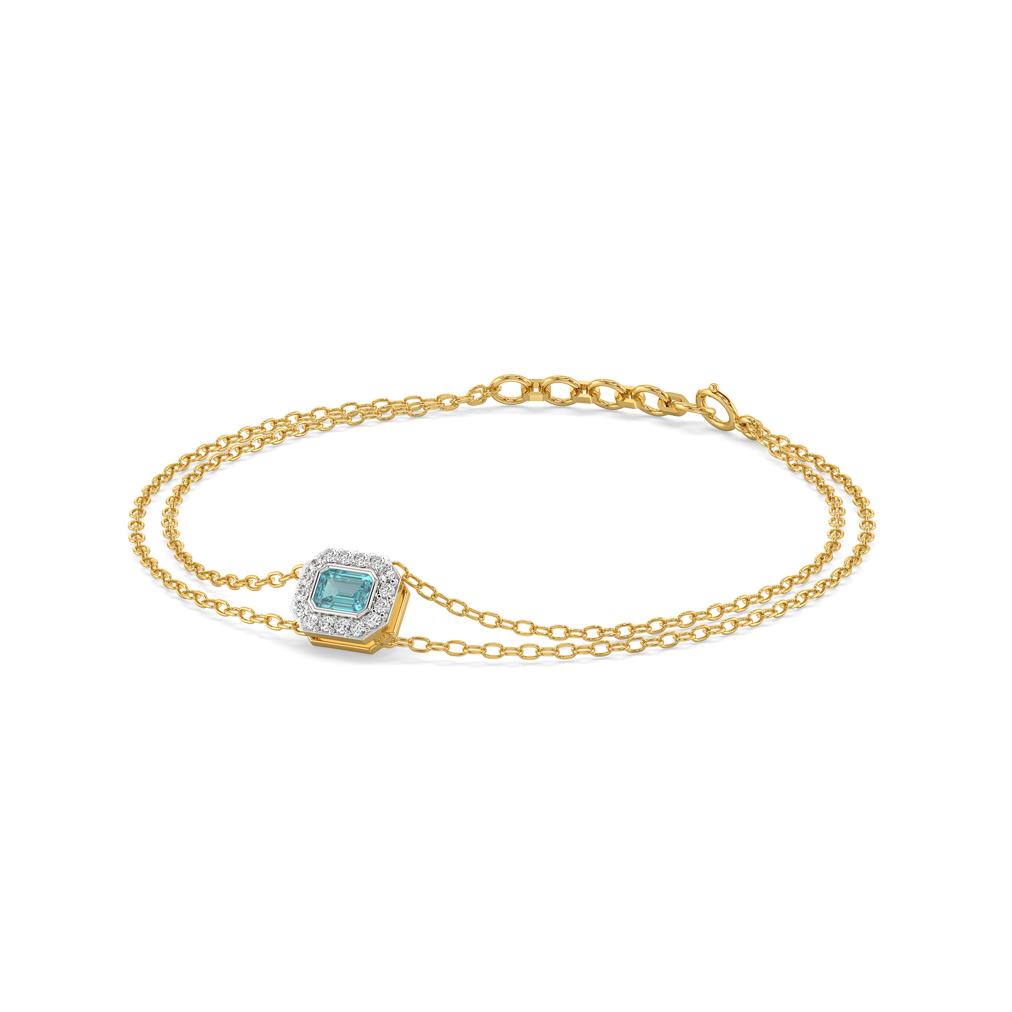 Coastal Calm - Lab Diamond Aquamarine Bracelet Main image