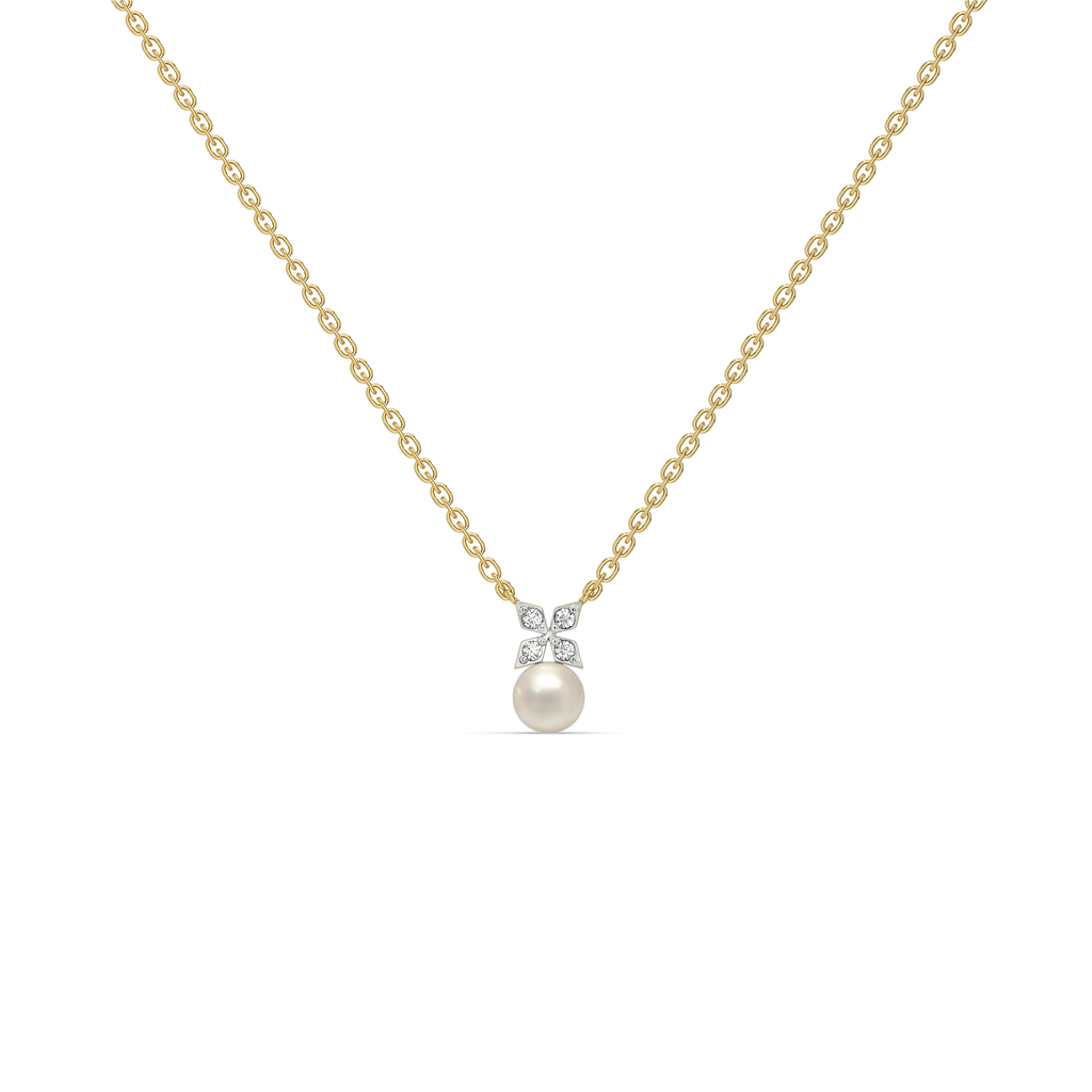 Winter Pearls - Lab Diamond Necklace