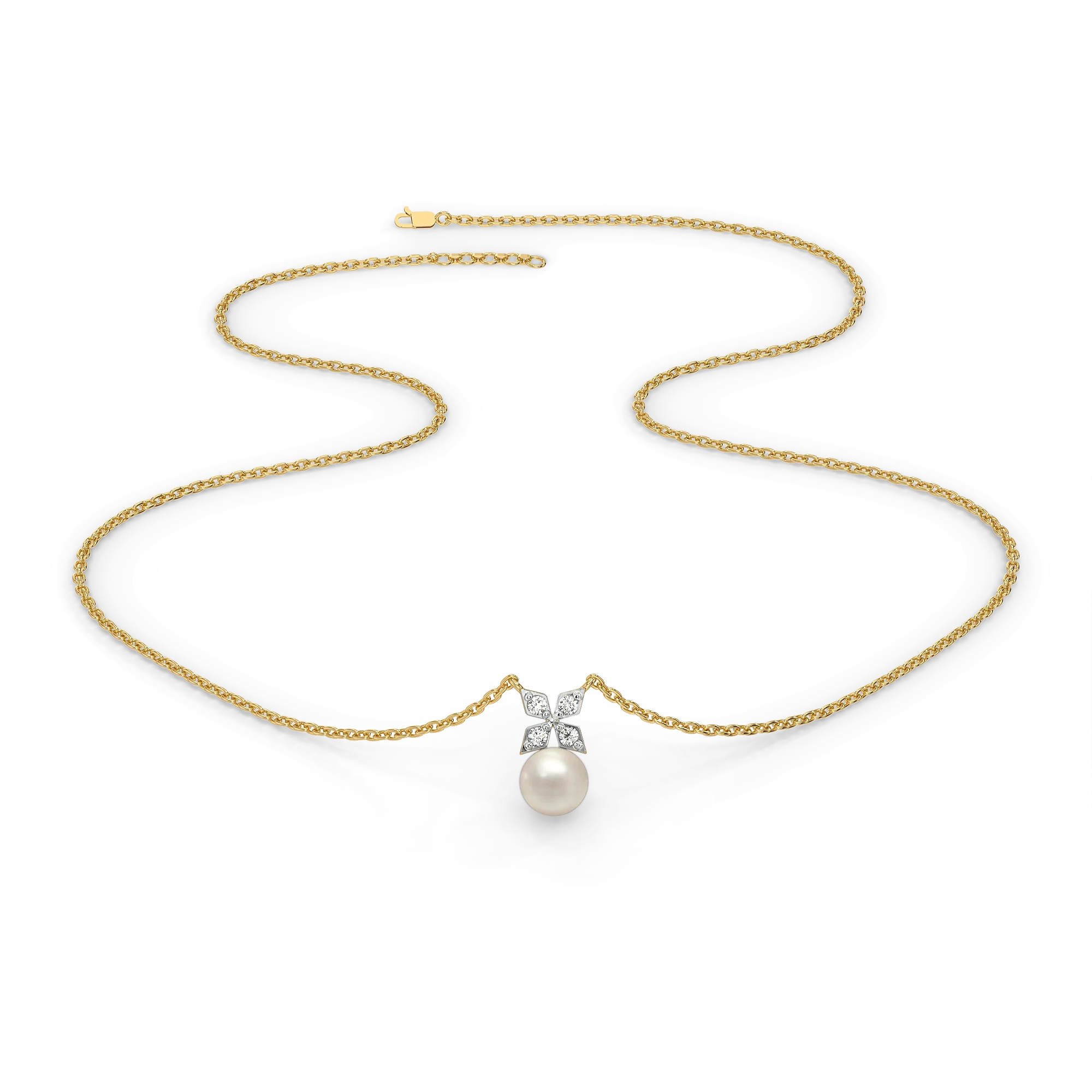 Winter Pearls - Lab Diamond Necklace