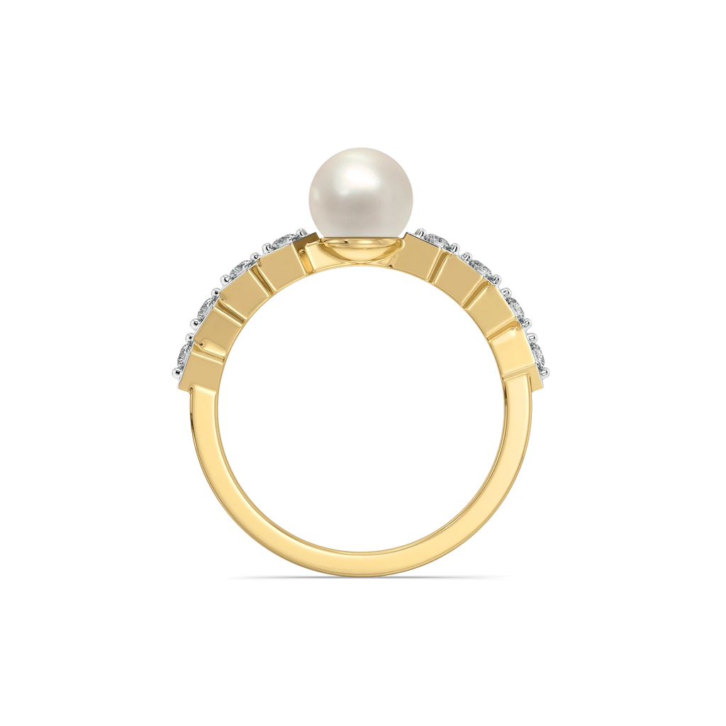Winter Pearls - Lab Diamond Band Rings