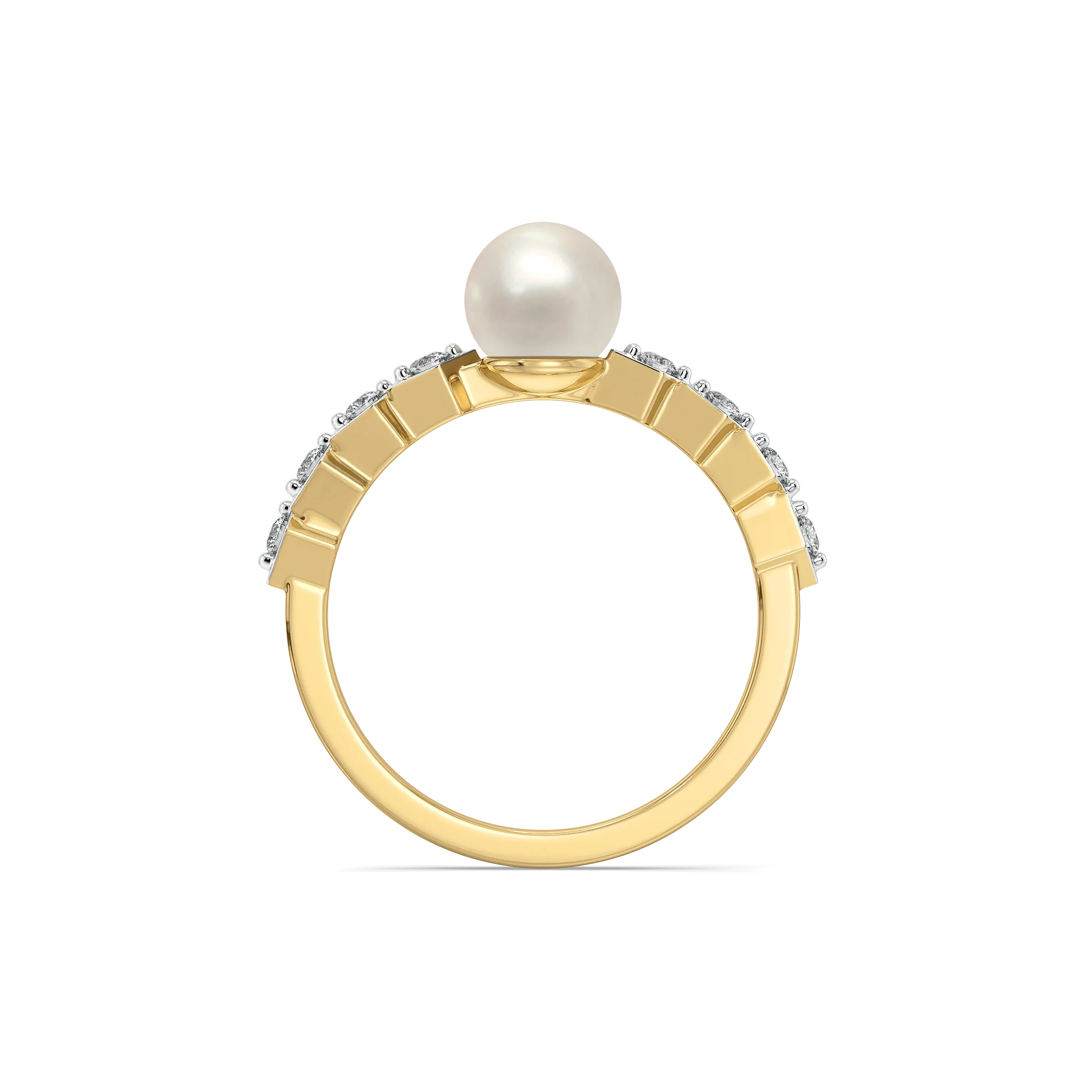 Winter Pearls - Lab Diamond Band Rings