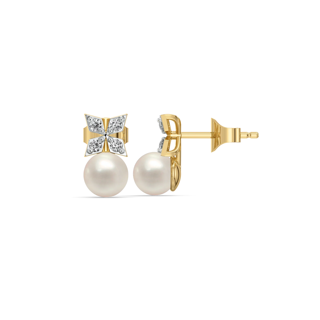 Winter Pearls - Lab Diamond Stud Earrings