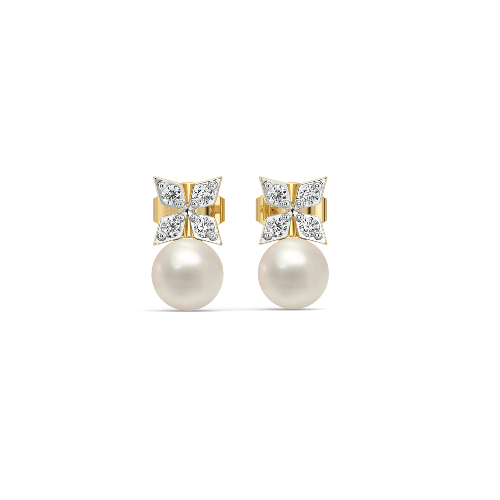 Winter Pearls - Lab Diamond Stud Earrings