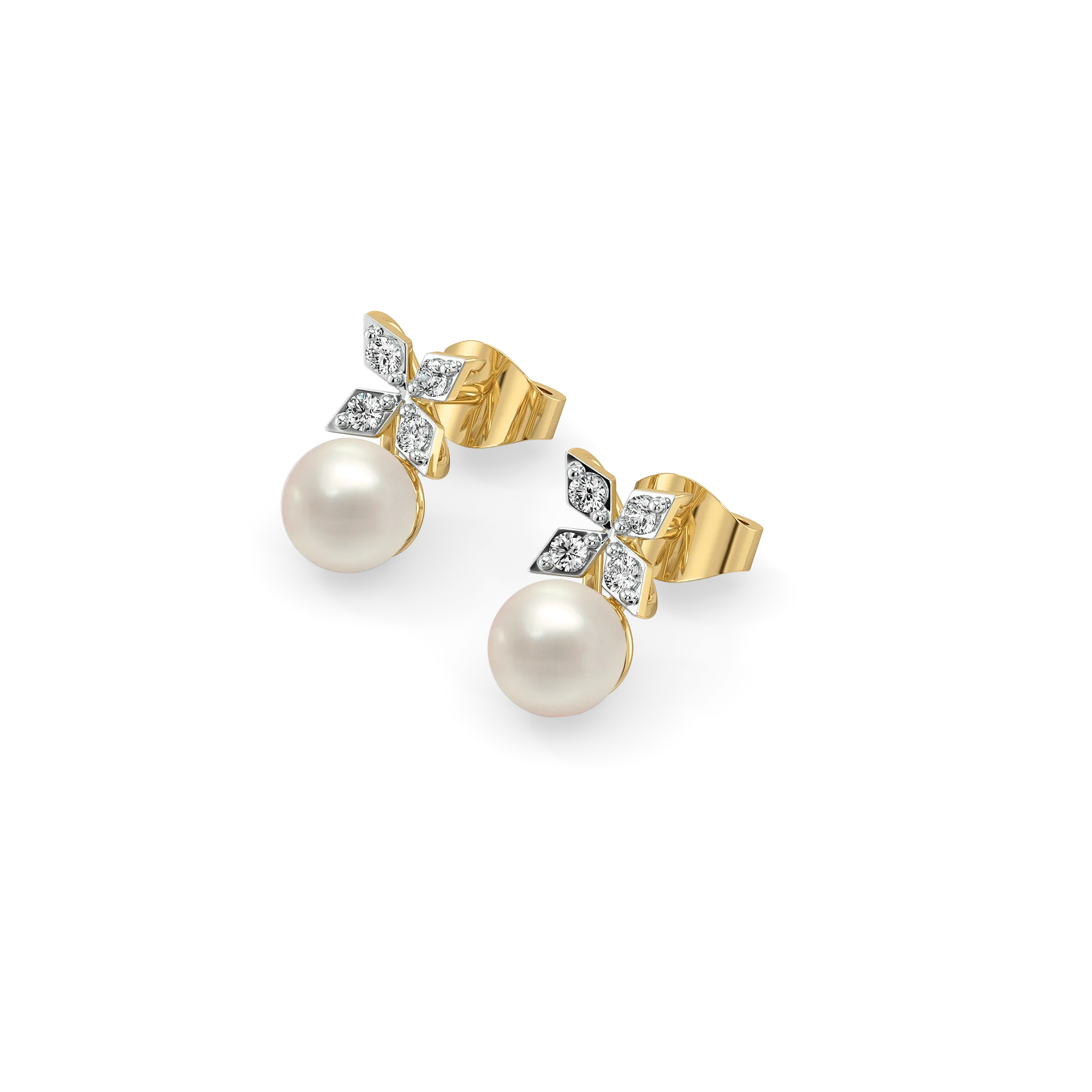 Winter Pearls - Lab Diamond Stud Earrings Main image