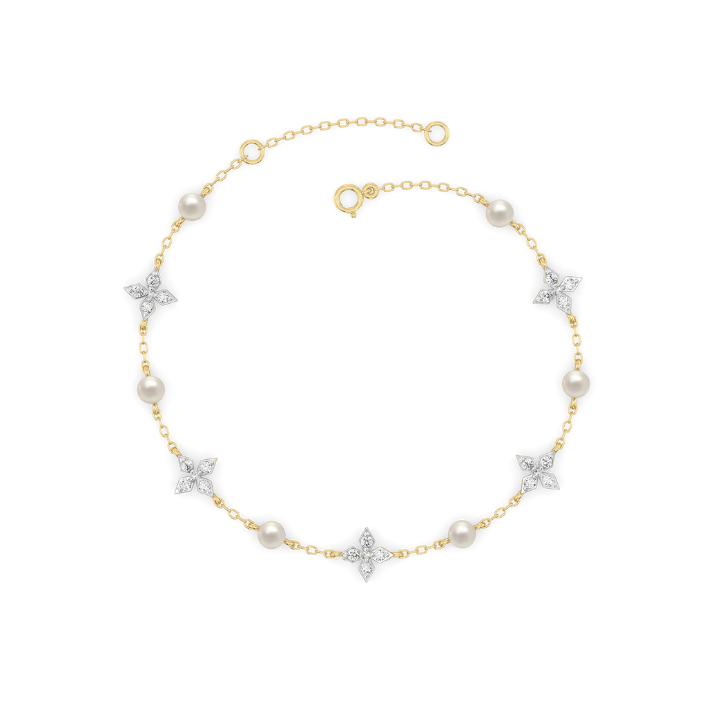 Crystal Pearls - Lab Diamond Bracelet