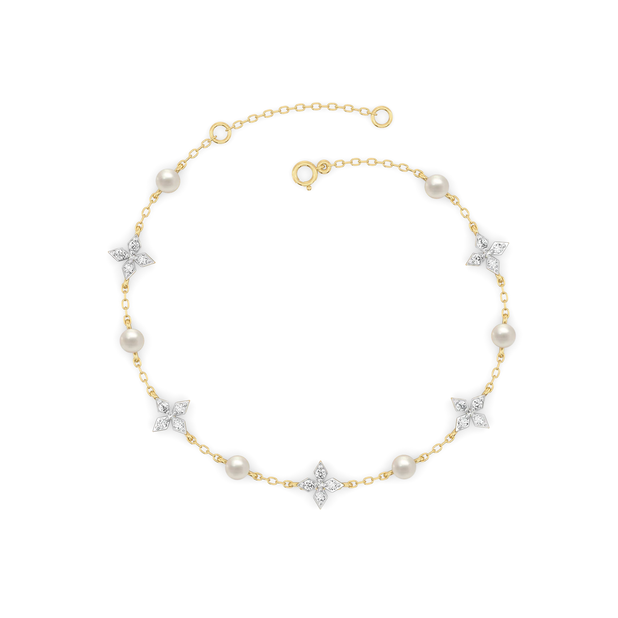 Crystal Pearls - Lab Diamond Bracelet