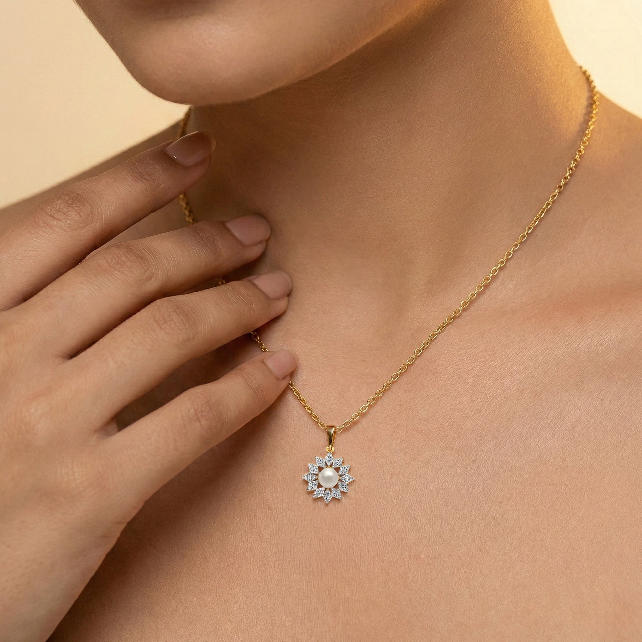 Crystal Pearls - Lab Diamond Pendant Secondary image