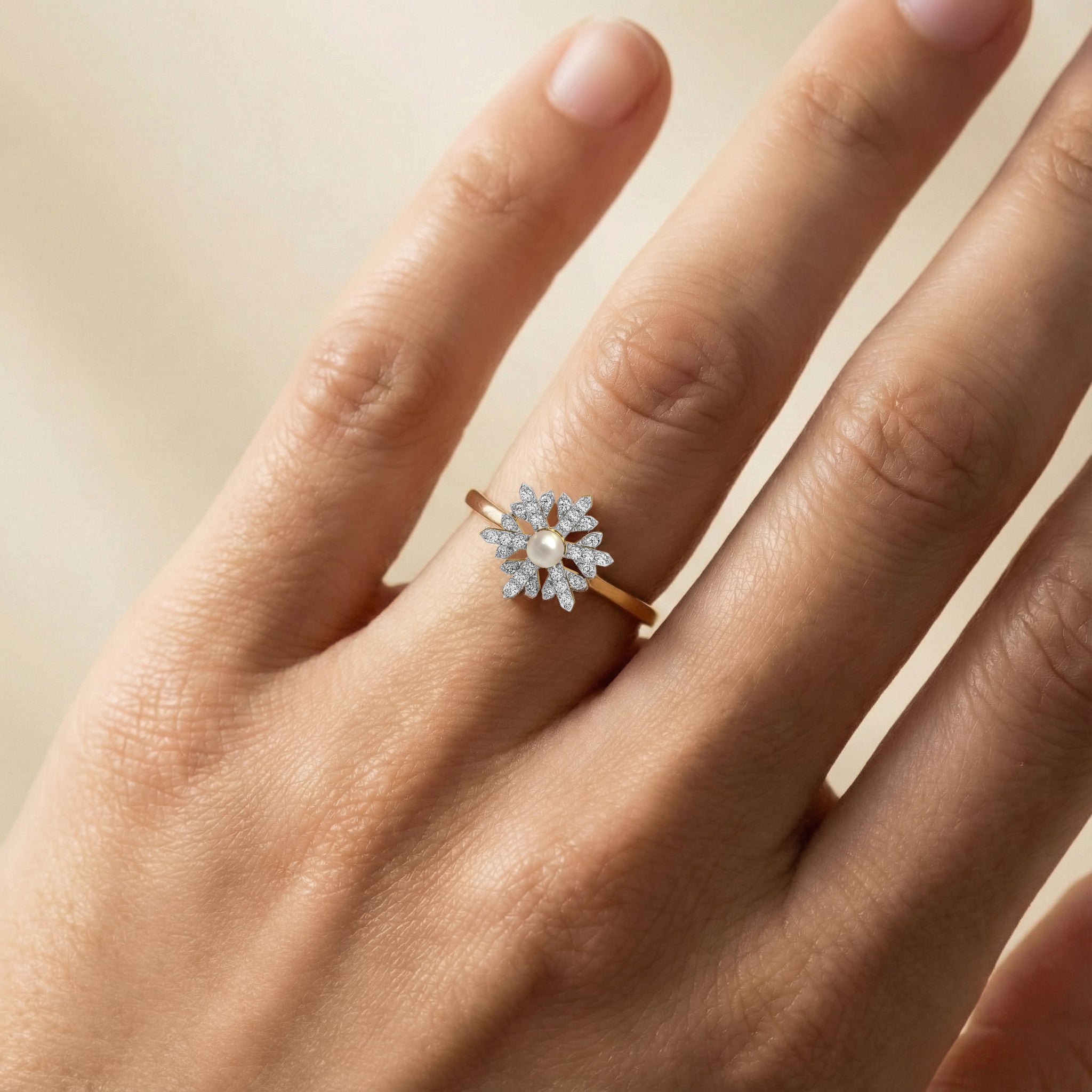 Crystal Pearls - Lab Diamond Rings Secondary image
