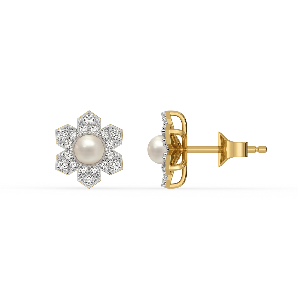 Crystal Pearls - Lab Diamond Earrings