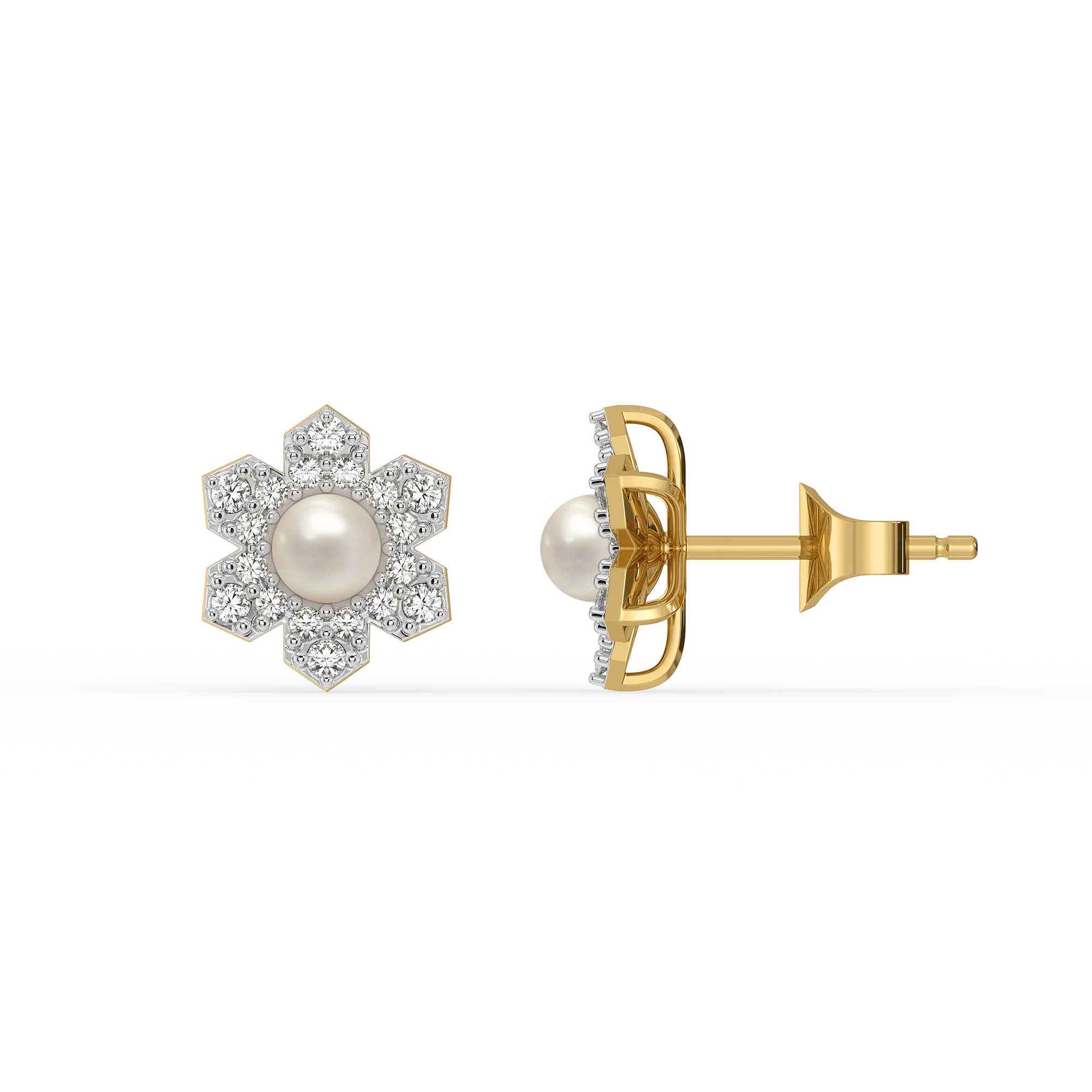Crystal Pearls - Lab Diamond Earrings