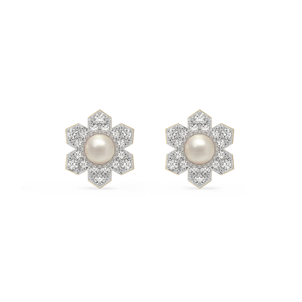 Crystal Pearls - Lab Diamond Earrings