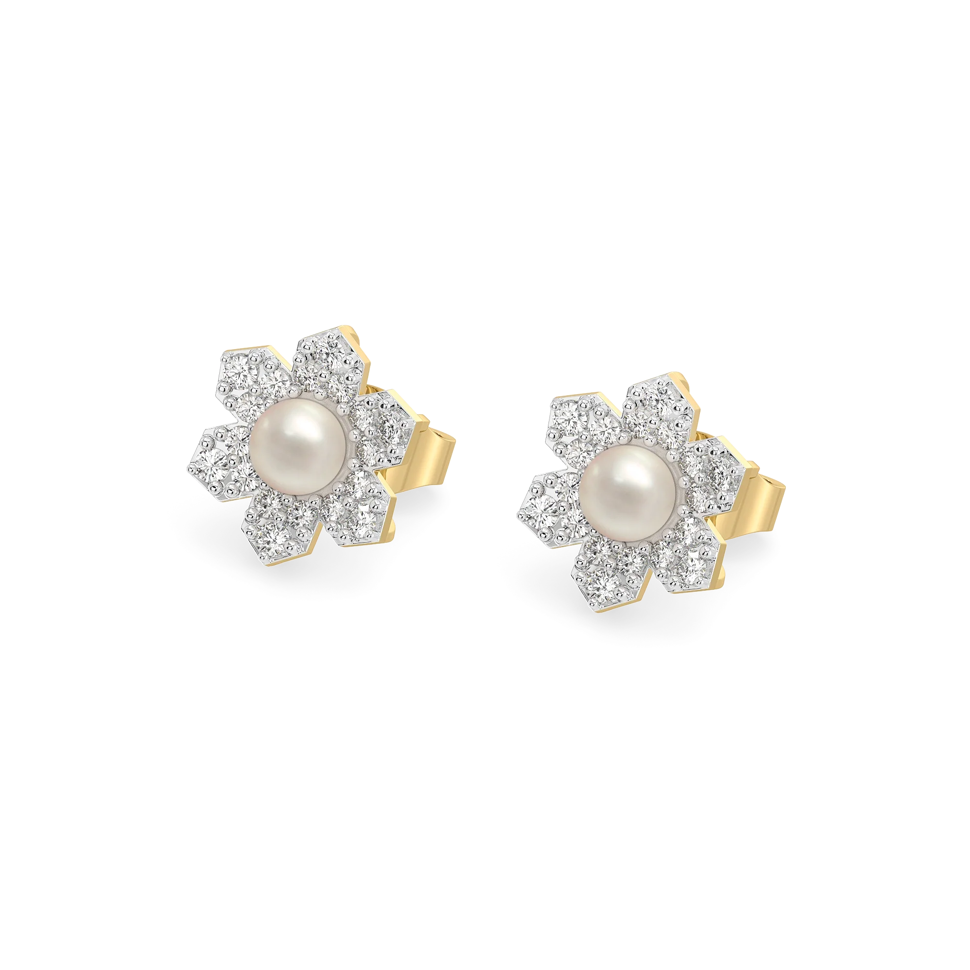 Crystal Pearls - Lab Diamond Earrings Main image