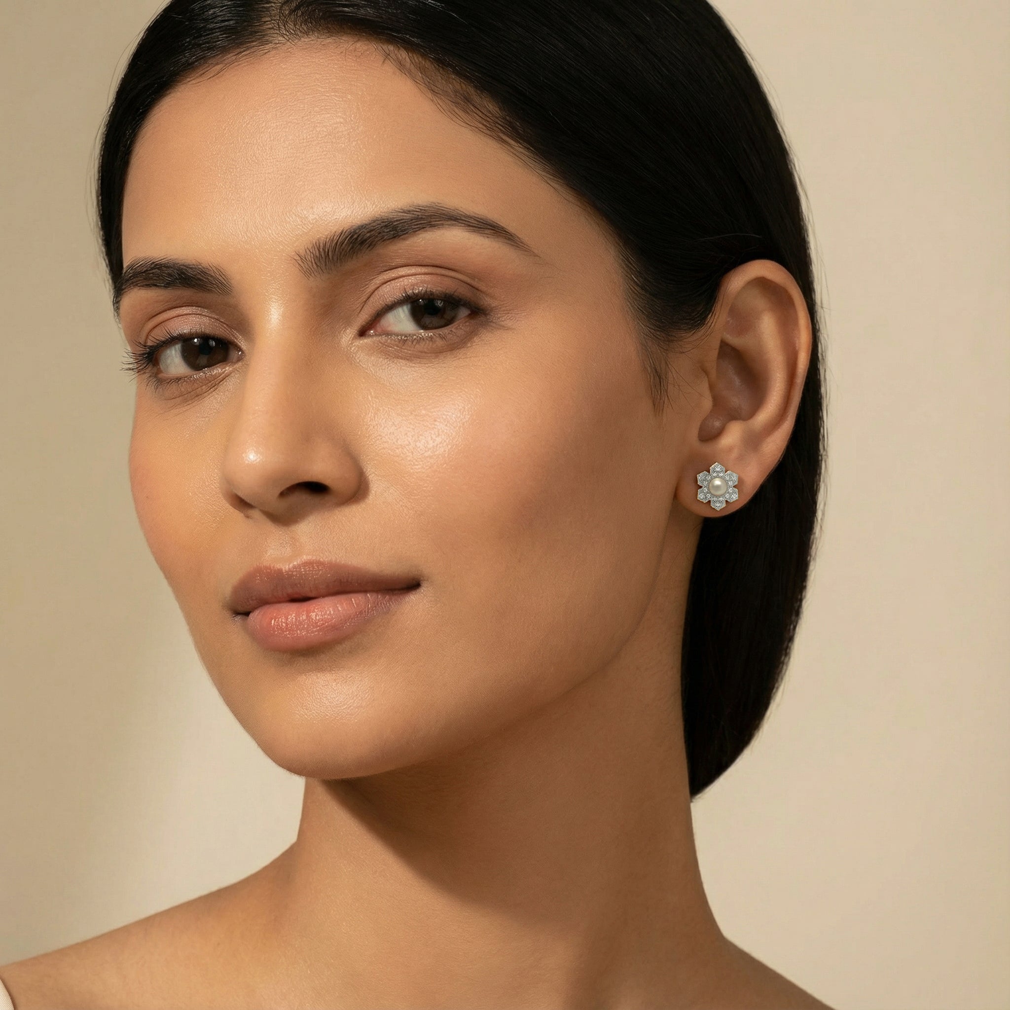 Crystal Pearls - Lab Diamond Earrings