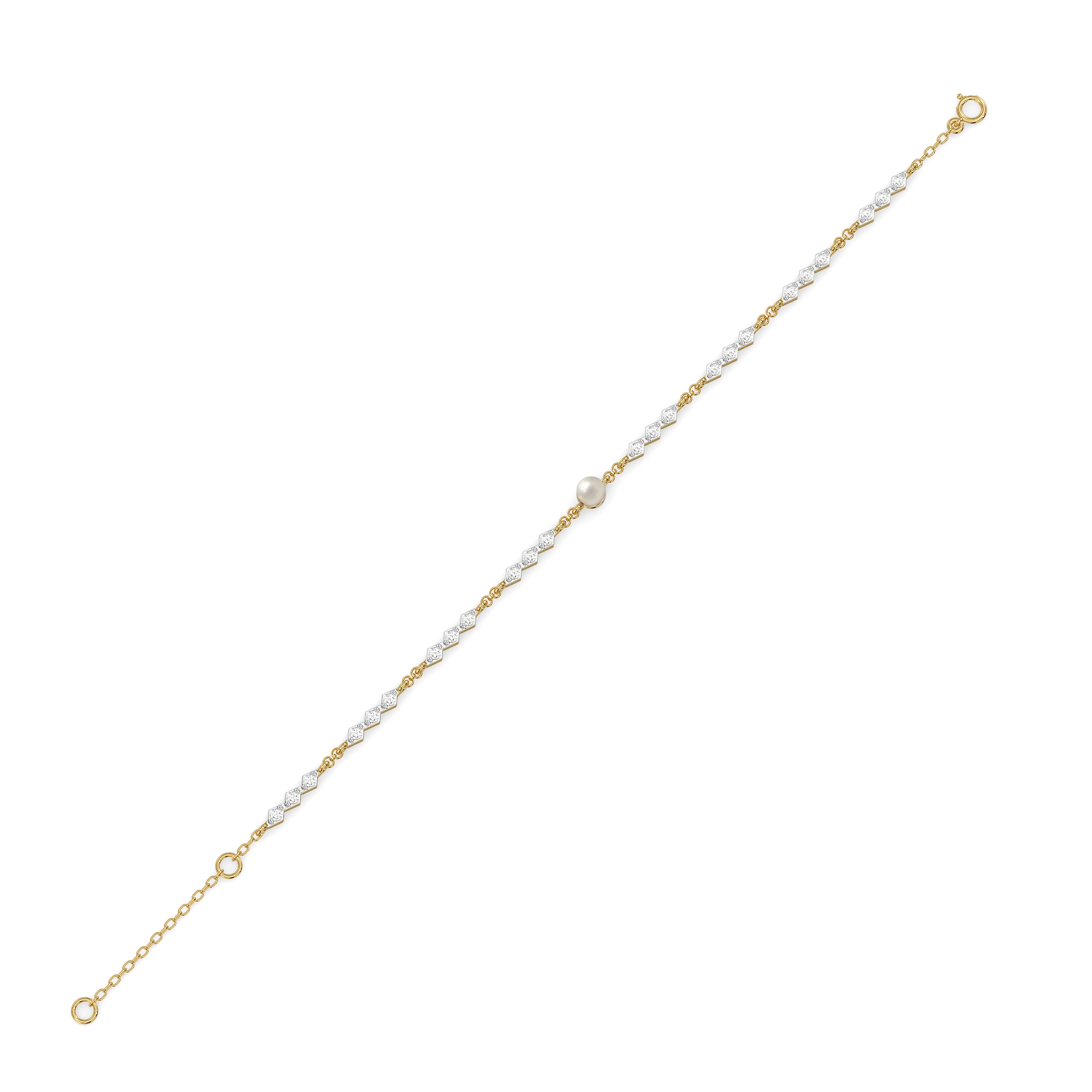 Snow Kissed Pearl - Lab Diamond Bracelet