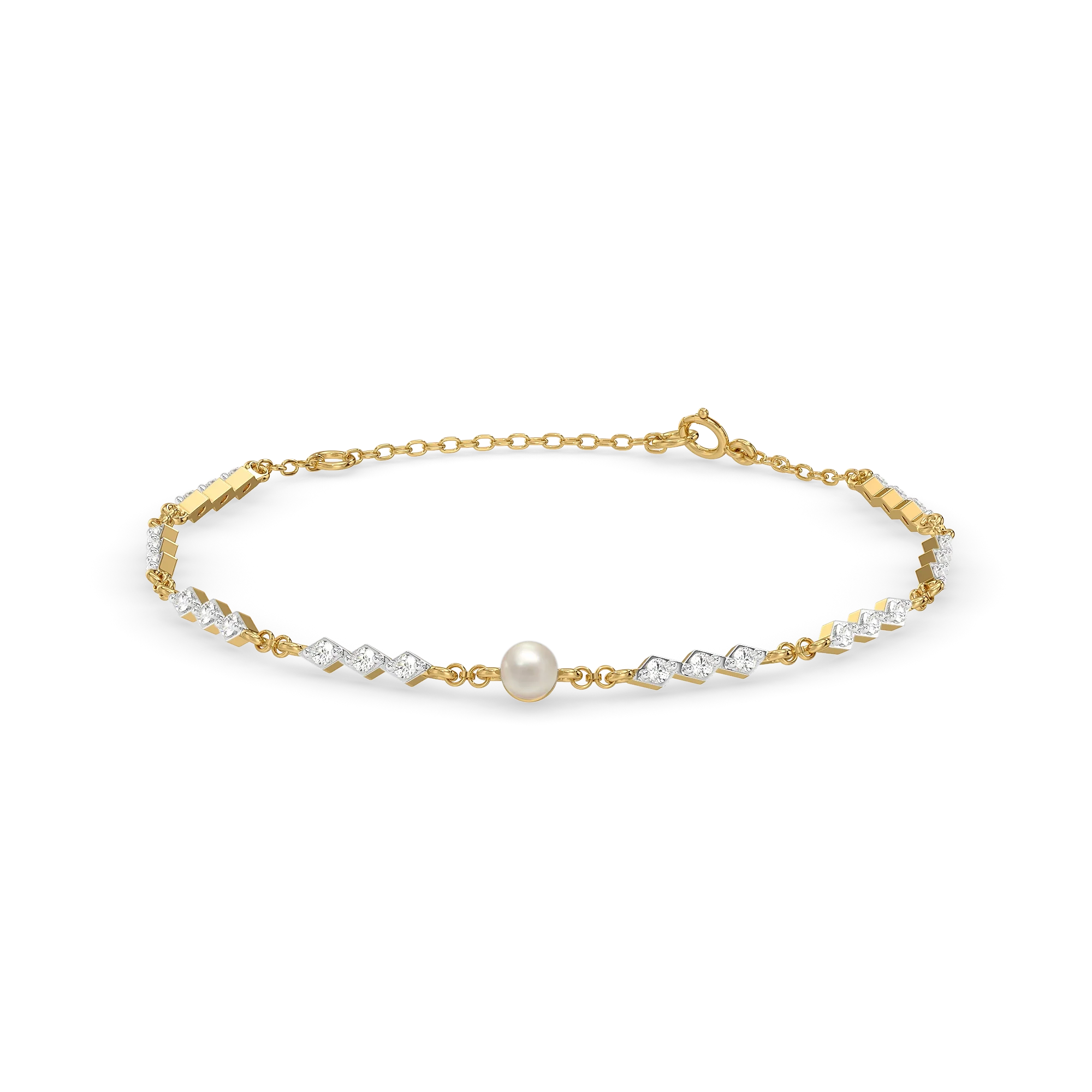 Snow Kissed Pearl - Lab Diamond Bracelet Main image