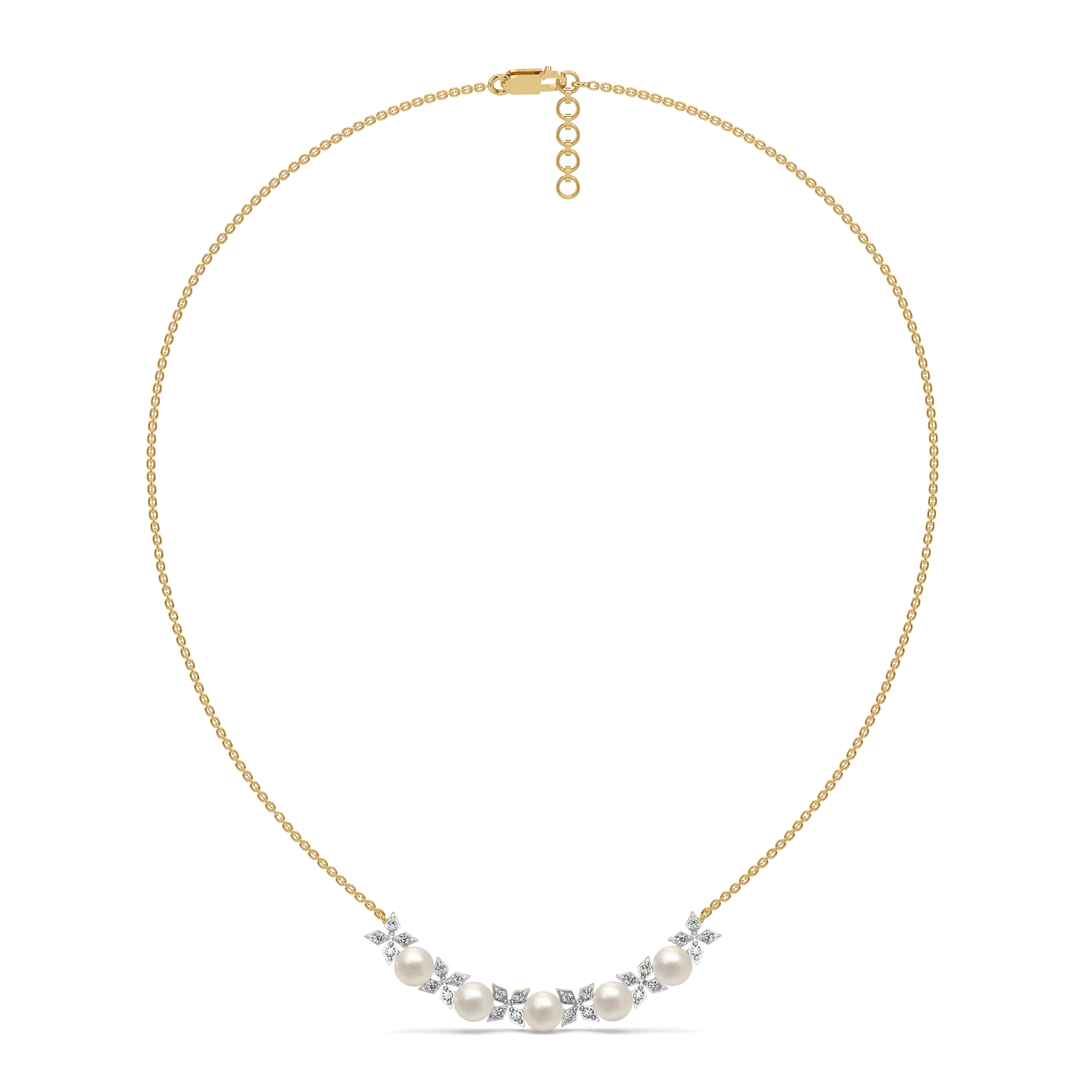 Snow Kissed Pearl - Lab Diamond Necklace
