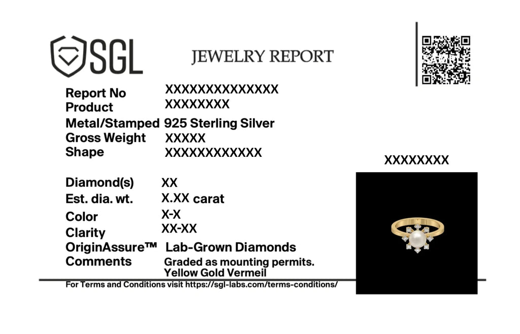 Snow Kissed Pearl - Lab Diamond Ring