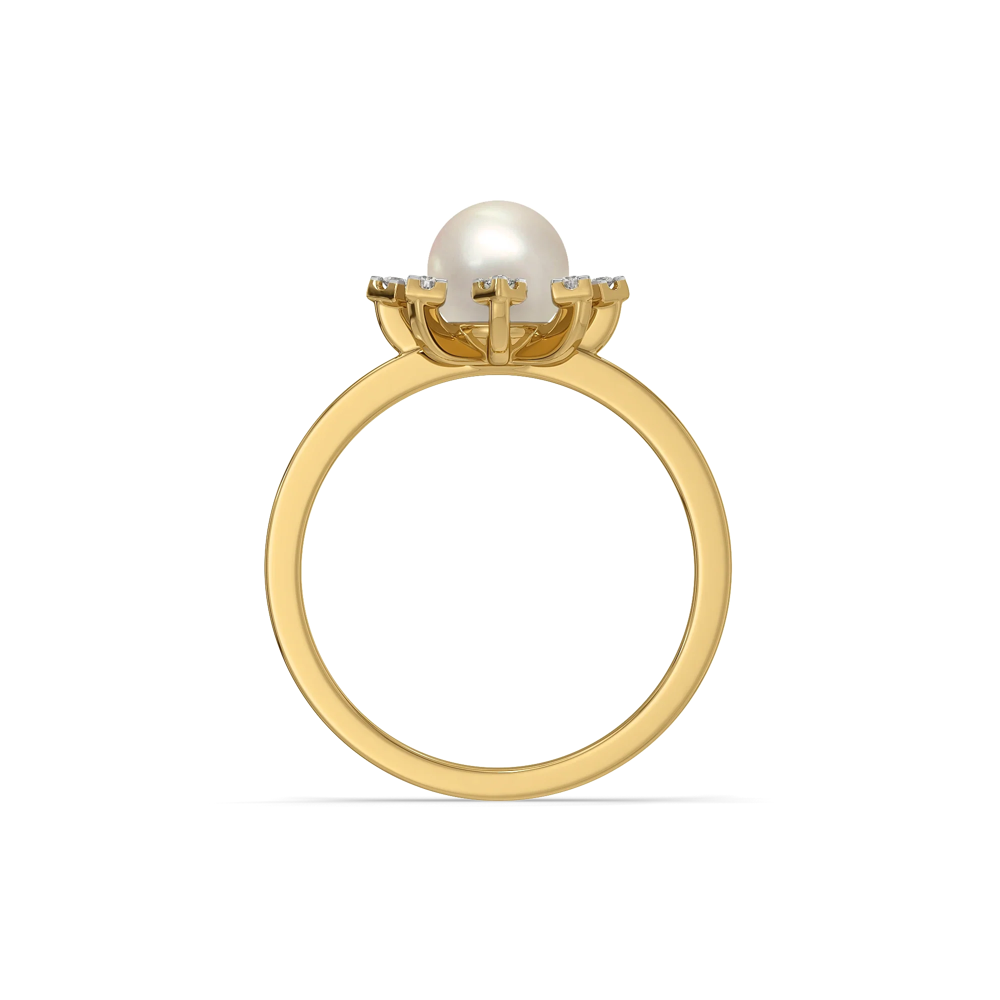 Snow Kissed Pearl - Lab Diamond Ring