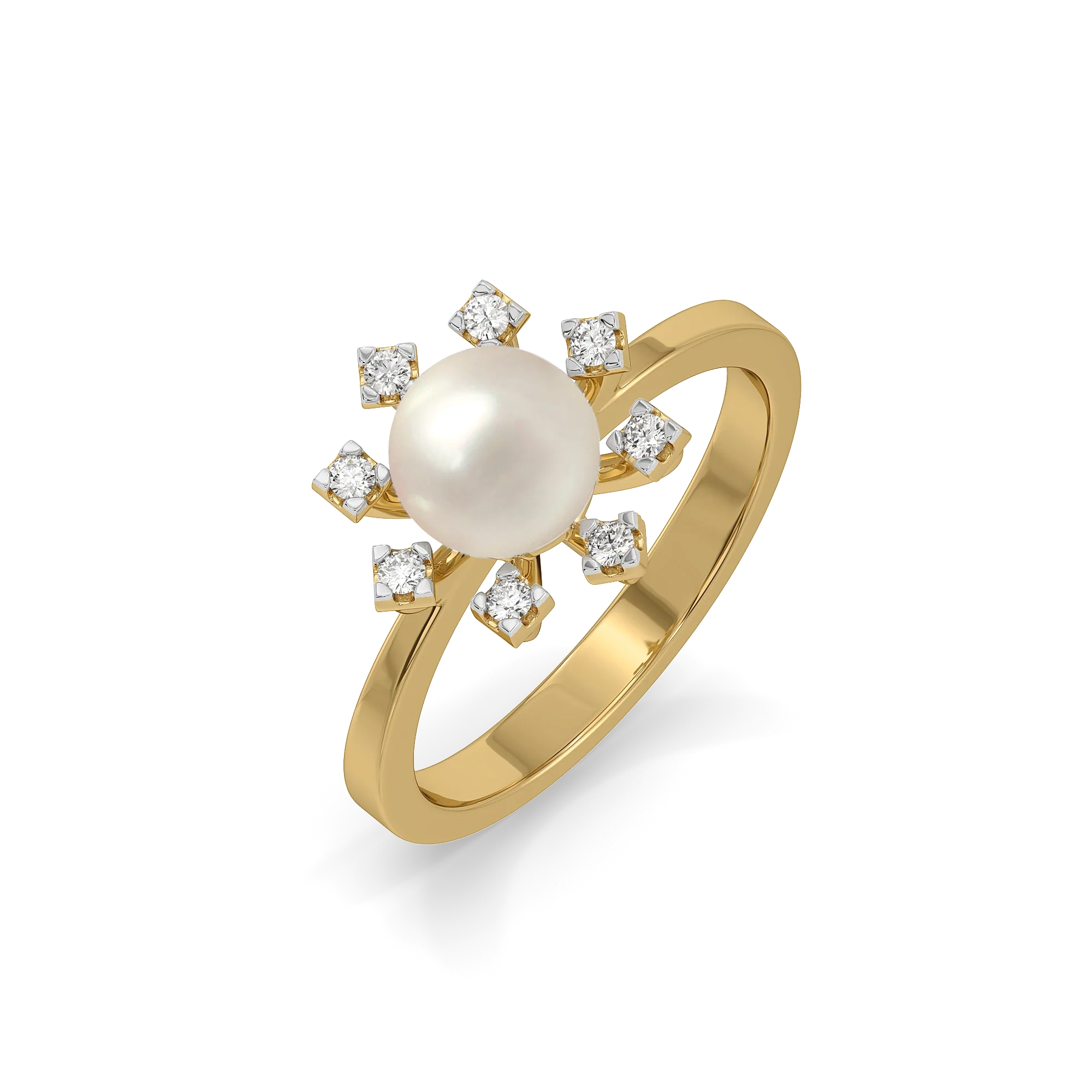 Snow Kissed Pearl - Lab Diamond Ring Main image